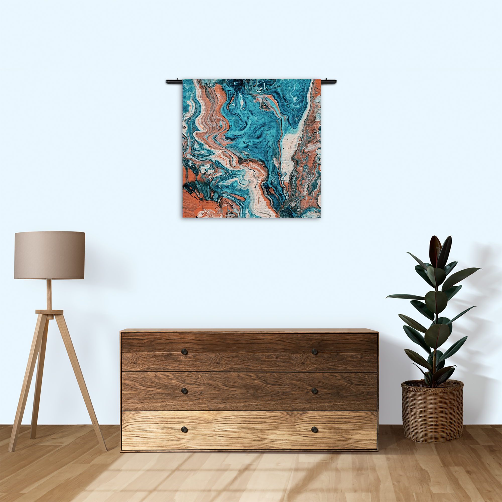 Wandkleed Painted Colored Rechthoek Vierkant Template Vierkant Rond Abstract 85 3