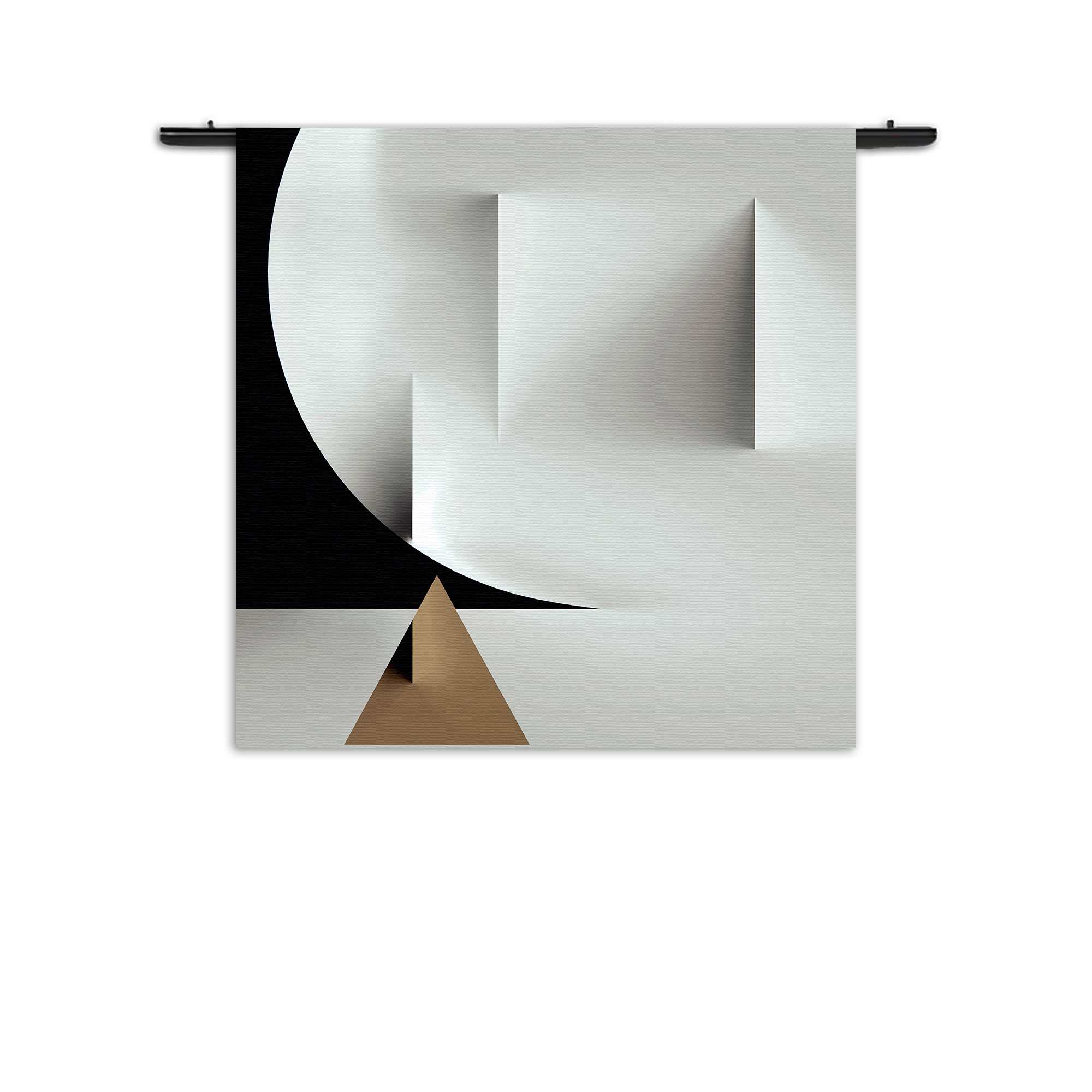 Wandkleed Scandinavisch Wit met Goudkleurig Element 02 Rechthoek Vierkant