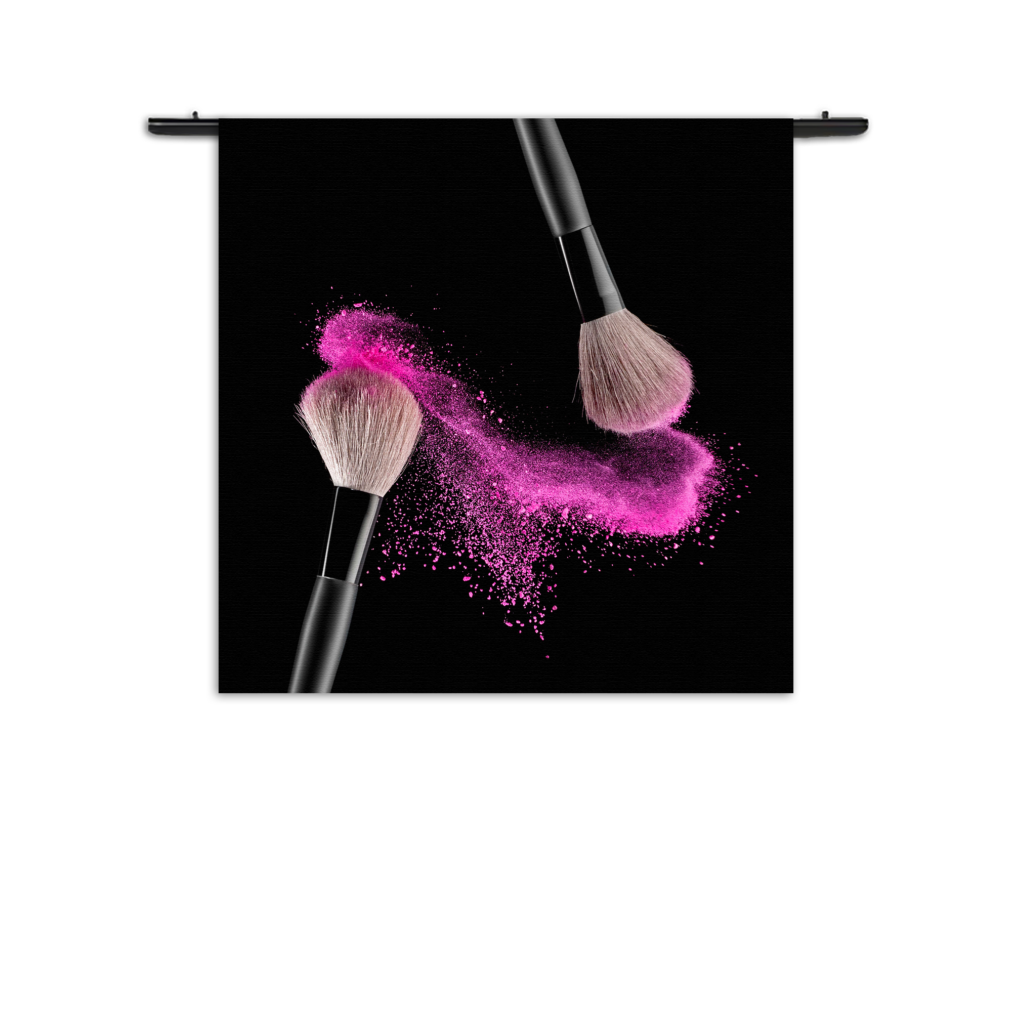 Wandkleed Make up Poederkwasten Roze Rechthoek Vierkant