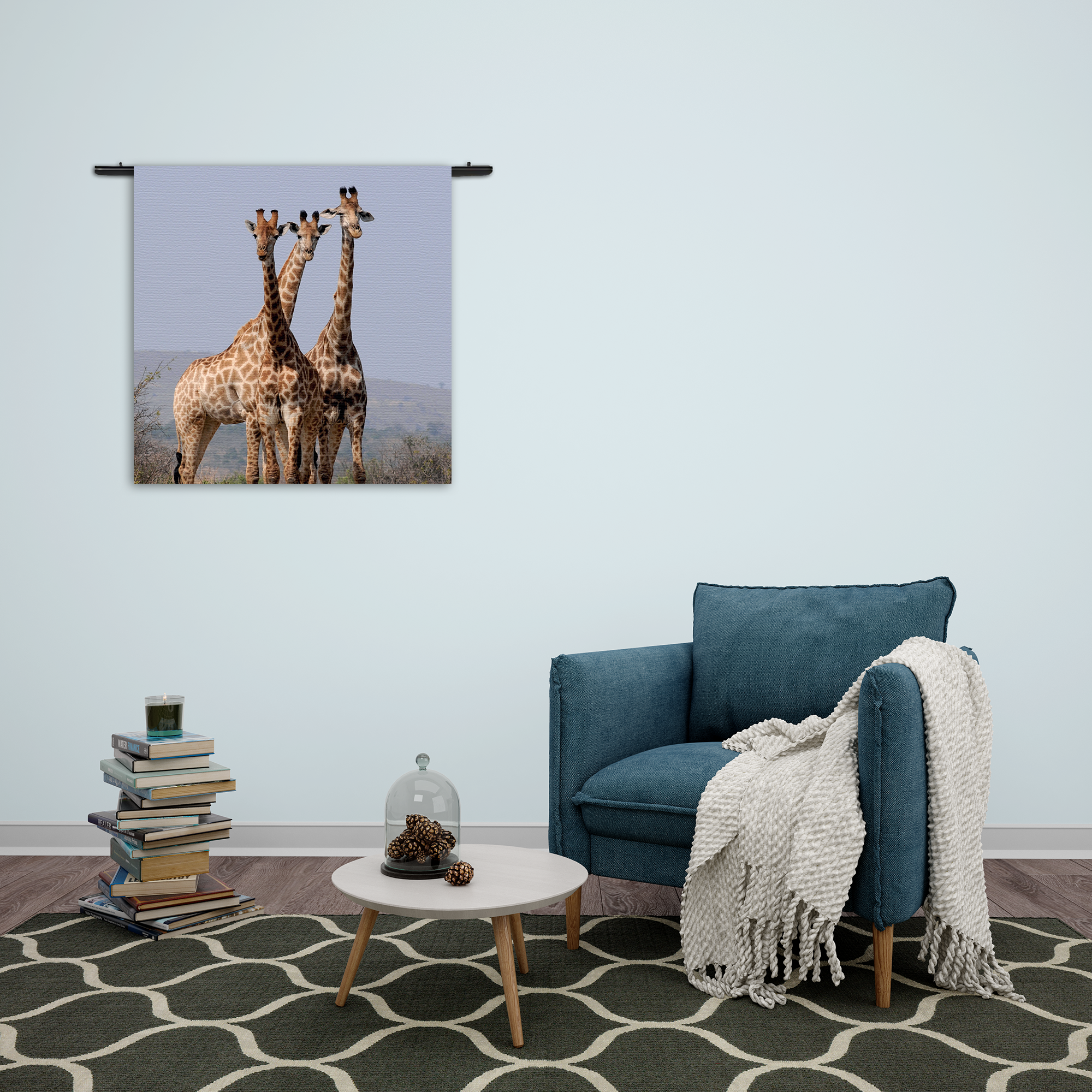 Wandkleed Drie Giraffen Rechthoek Vierkant Template Vierkant Rond Dieren 14 2