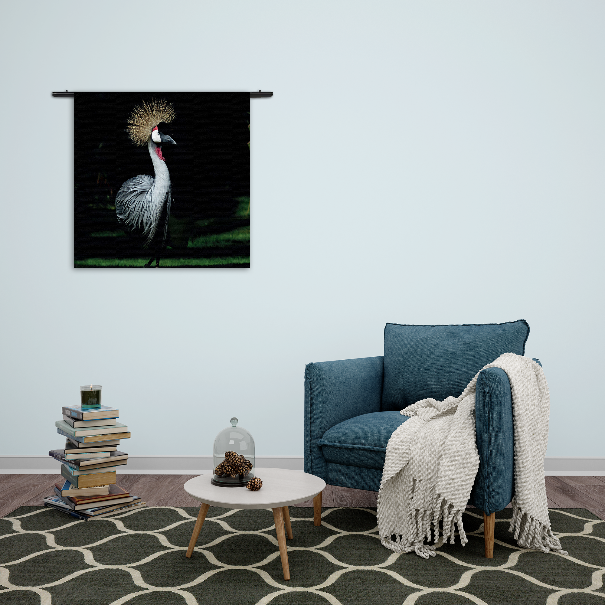 Wandkleed De Witte Pauw Rechthoek Vierkant Template Vierkant Rond Dieren 15 2