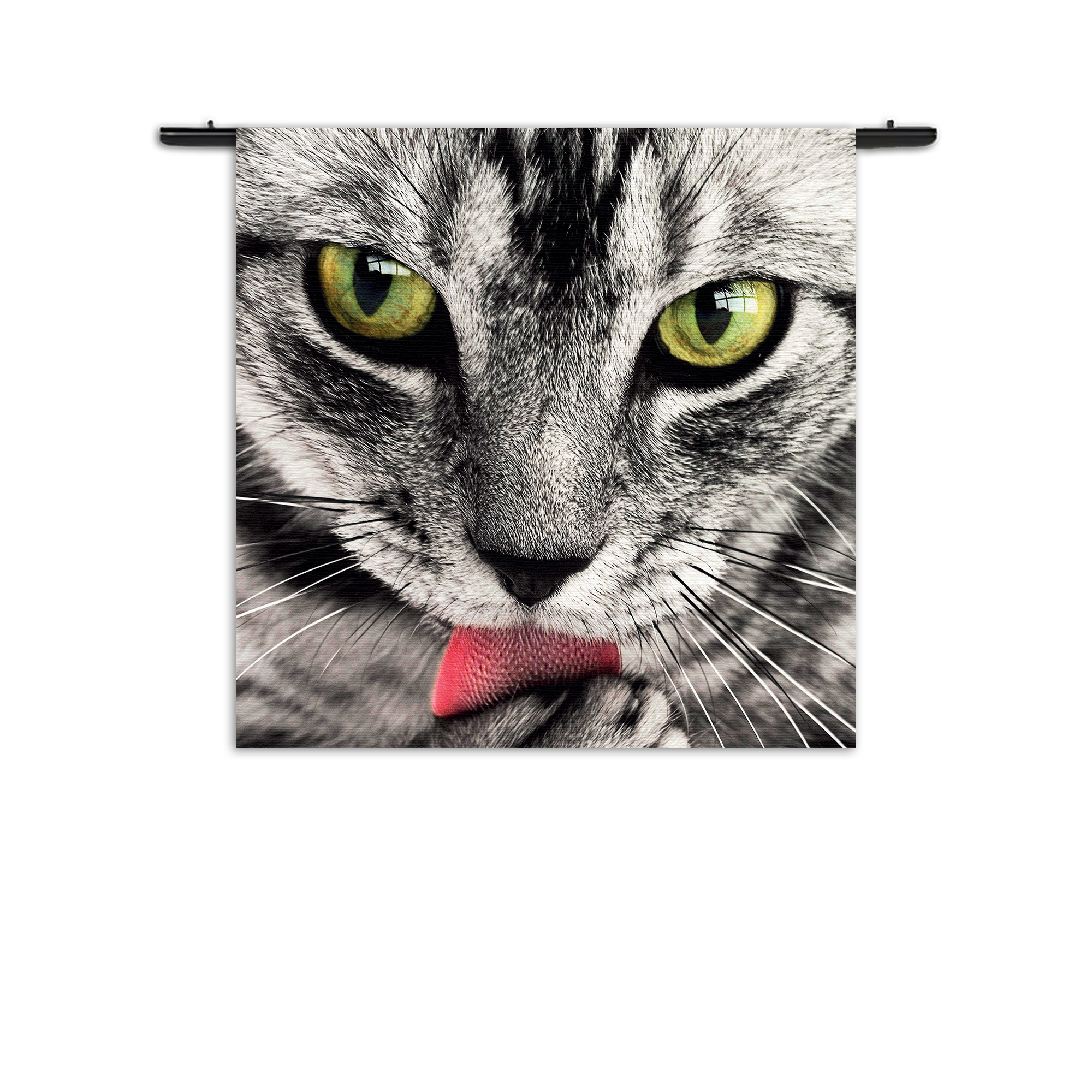 Wandkleed Katte Hoofd Close up Rechthoek Vierkant
