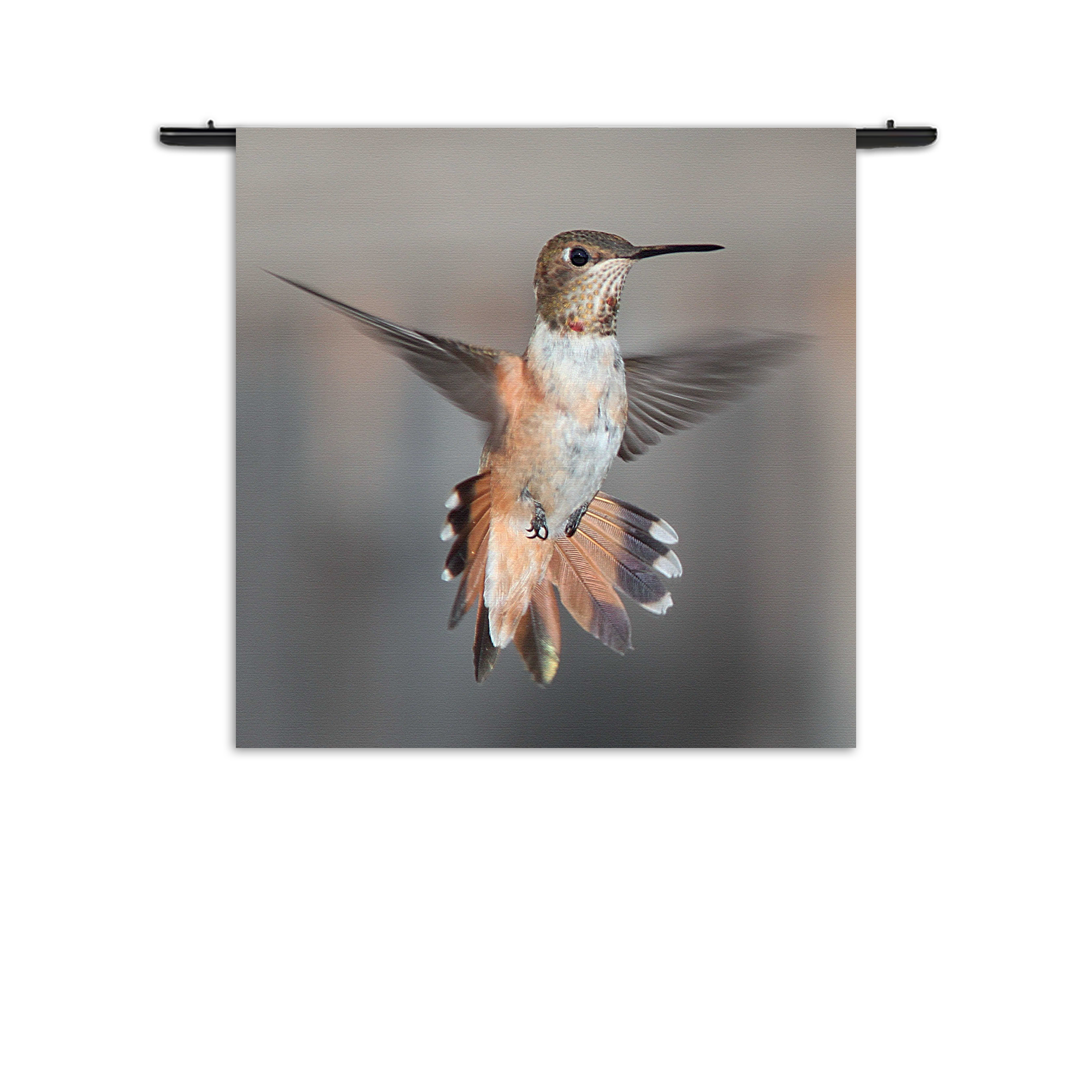 Wandkleed De Vliegende Kolibrie Vogel Rechthoek Vierkant