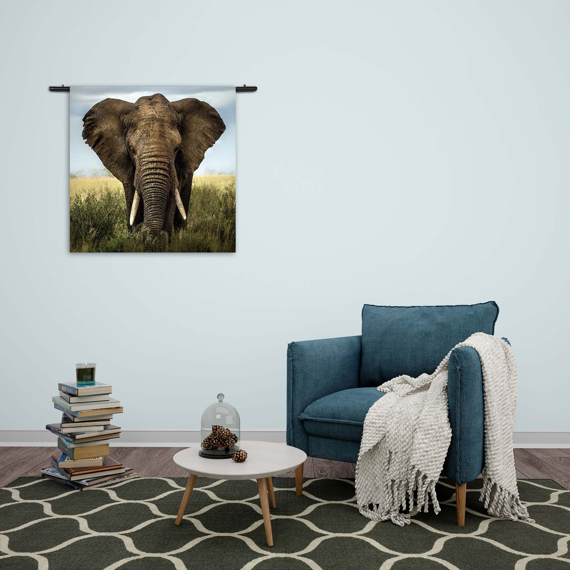 Wandkleed Olifant Rechthoek Vierkant Template Vierkant Rond Dieren 25 2