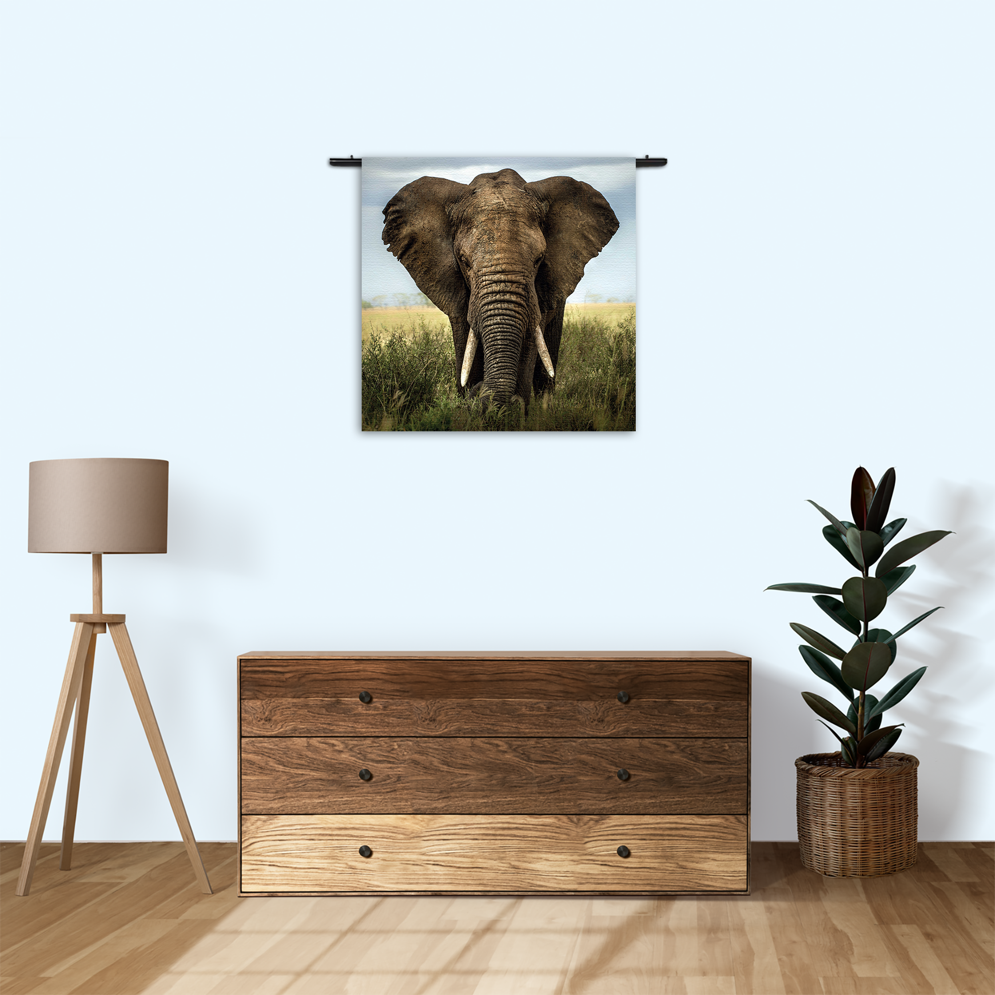 Wandkleed Olifant Rechthoek Vierkant Template Vierkant Rond Dieren 25 3