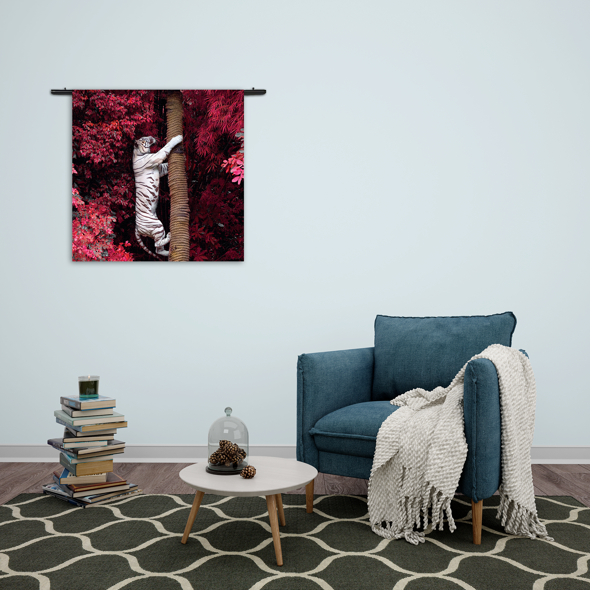 Wandkleed De Witte Tijger Rechthoek Vierkant Template Vierkant Rond Dieren 28 2