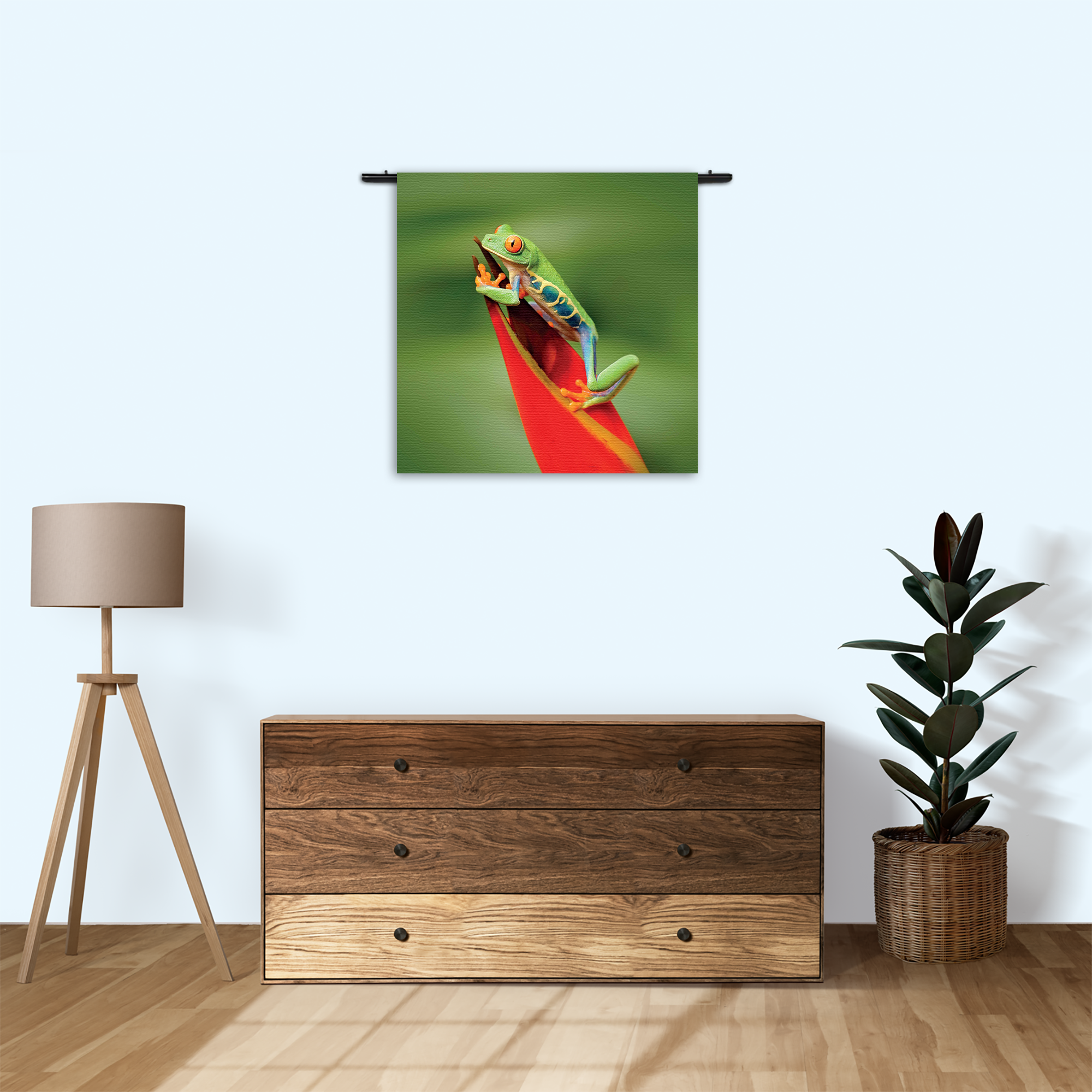 Wandkleed Roodoog Boomkikker Rechthoek Vierkant Template Vierkant Rond Dieren 35 3