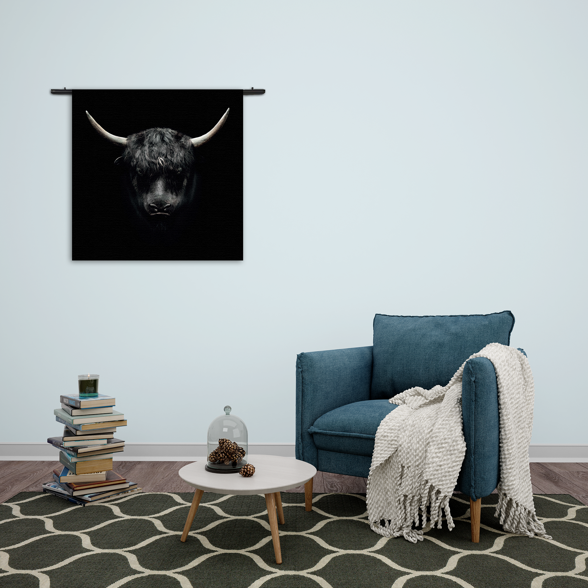 Wandkleed Stier Ready To Fight 02 Rechthoek Vierkant Template Vierkant Rond Dieren 41 2