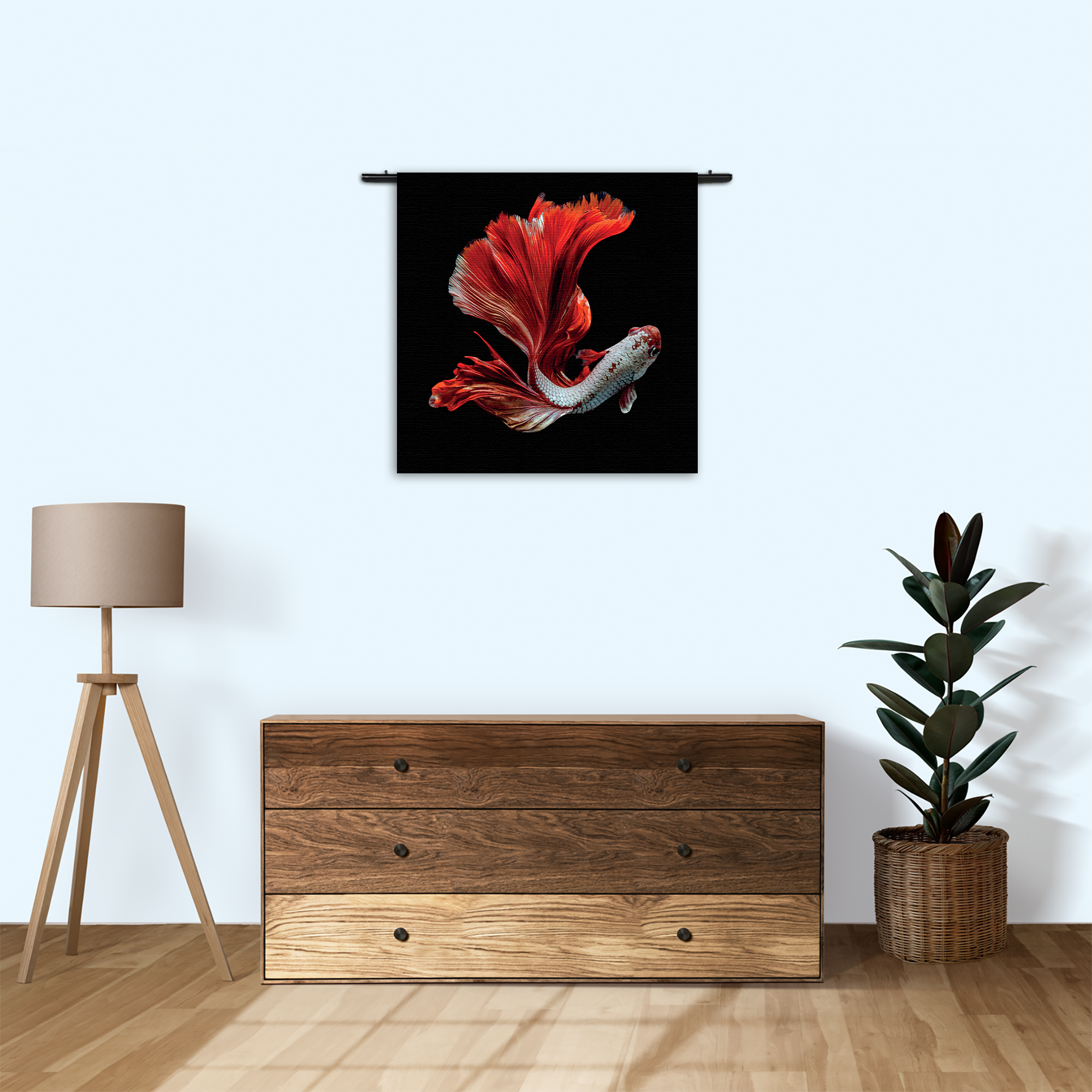 Wandkleed The Betta Fish Rechthoek Vierkant Template Vierkant Rond Dieren 43 3