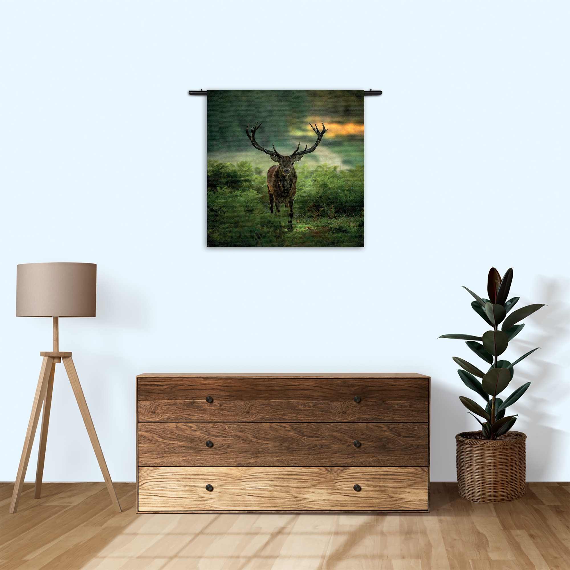 Wandkleed Edelhert In Het Bos Rechthoek Vierkant Template Vierkant Rond Dieren 45 3