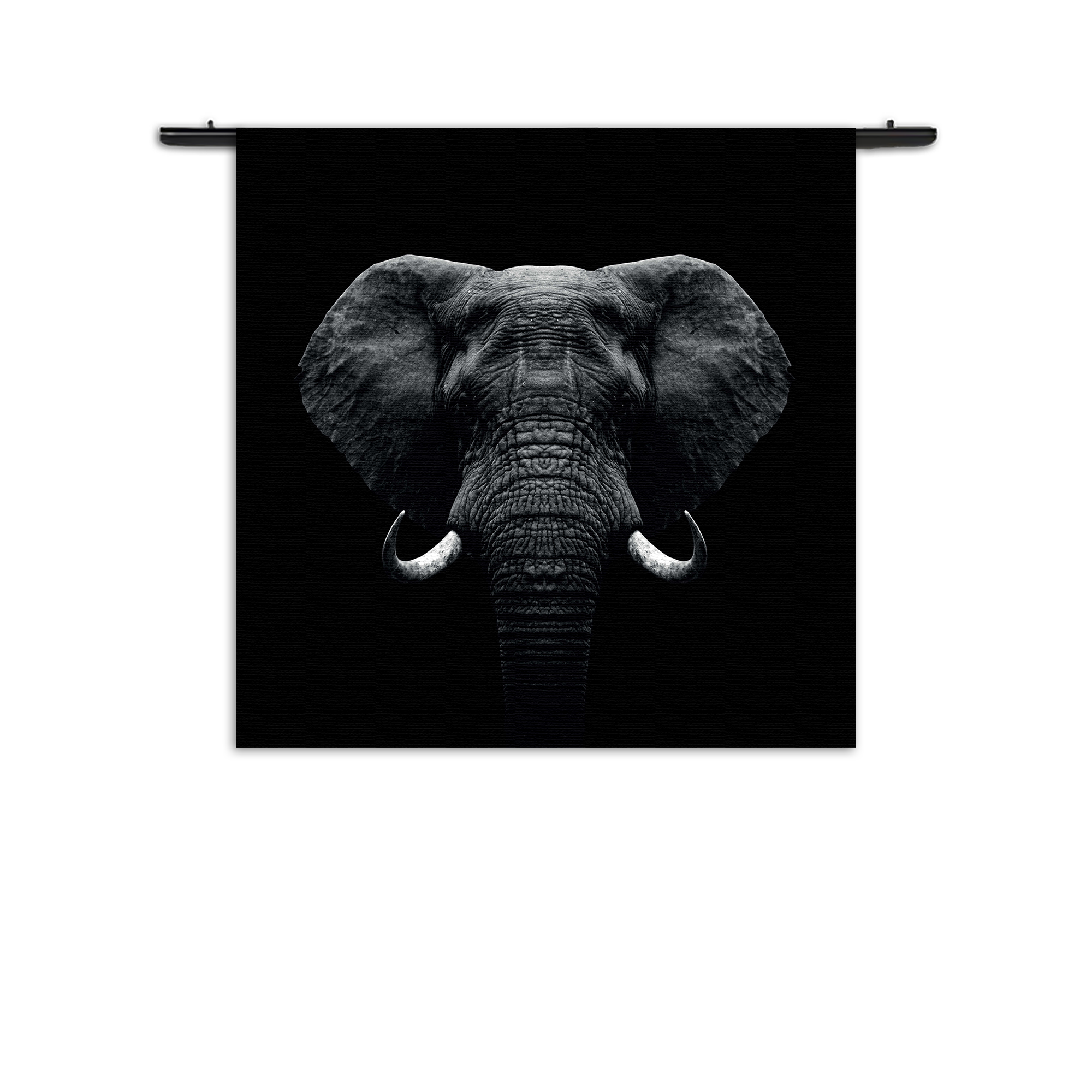 Wandkleed Olifant Zwart Wit Rechthoek Vierkant