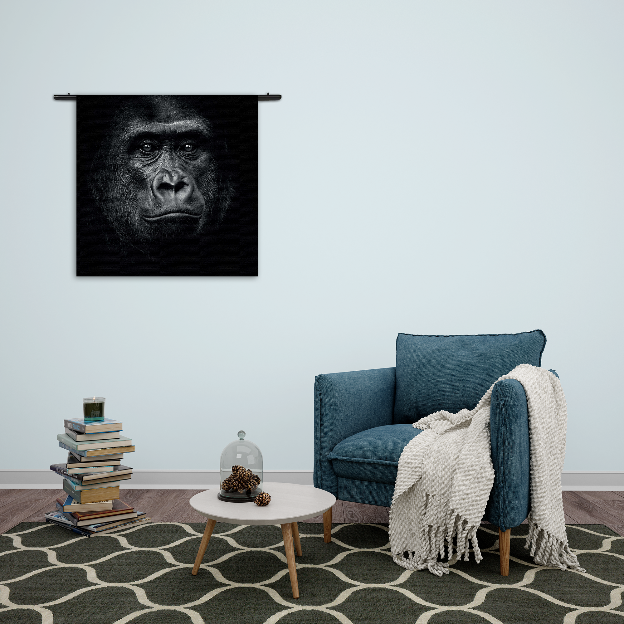 Template_Vierkant_Rond_Dieren_61-2 Wandkleed De Gorilla Aap Rechthoek Vierkant Template Vierkant Rond Dieren 61 2