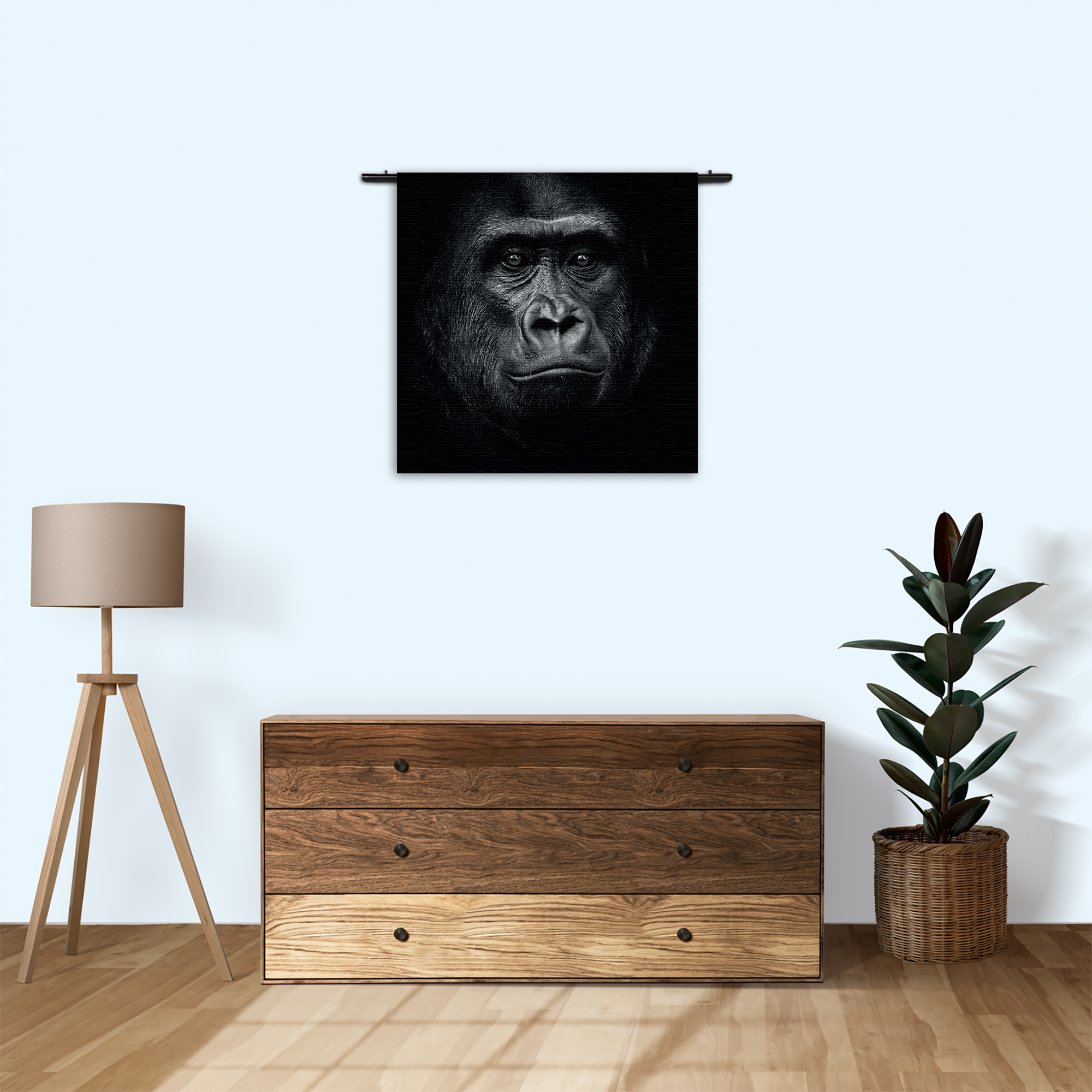 Template_Vierkant_Rond_Dieren_61-3 Wandkleed De Gorilla Aap Rechthoek Vierkant Template Vierkant Rond Dieren 61 3