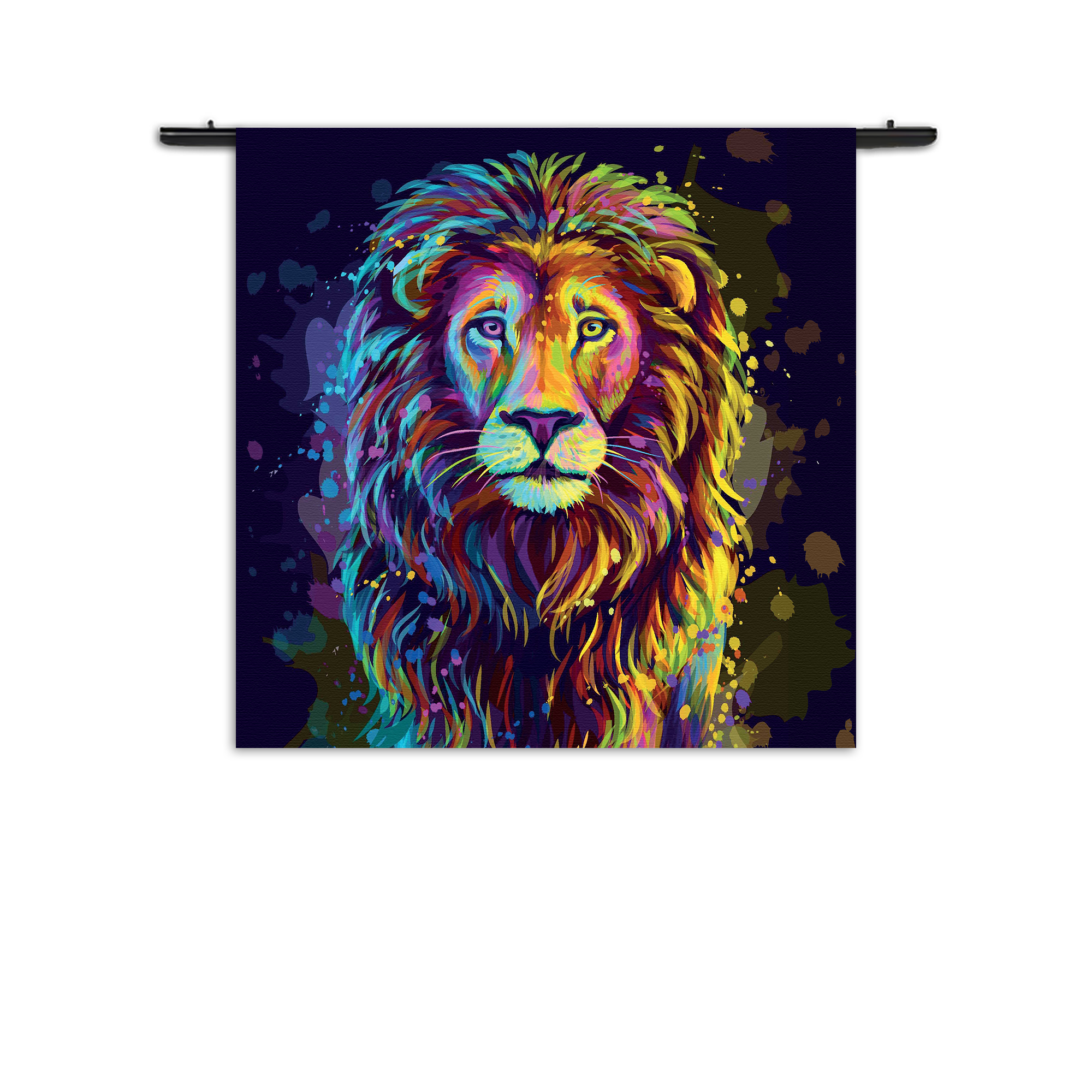 Template_Vierkant_Rond_Dieren_64-1 Wandkleed Colored Lion Rechthoek Vierkant