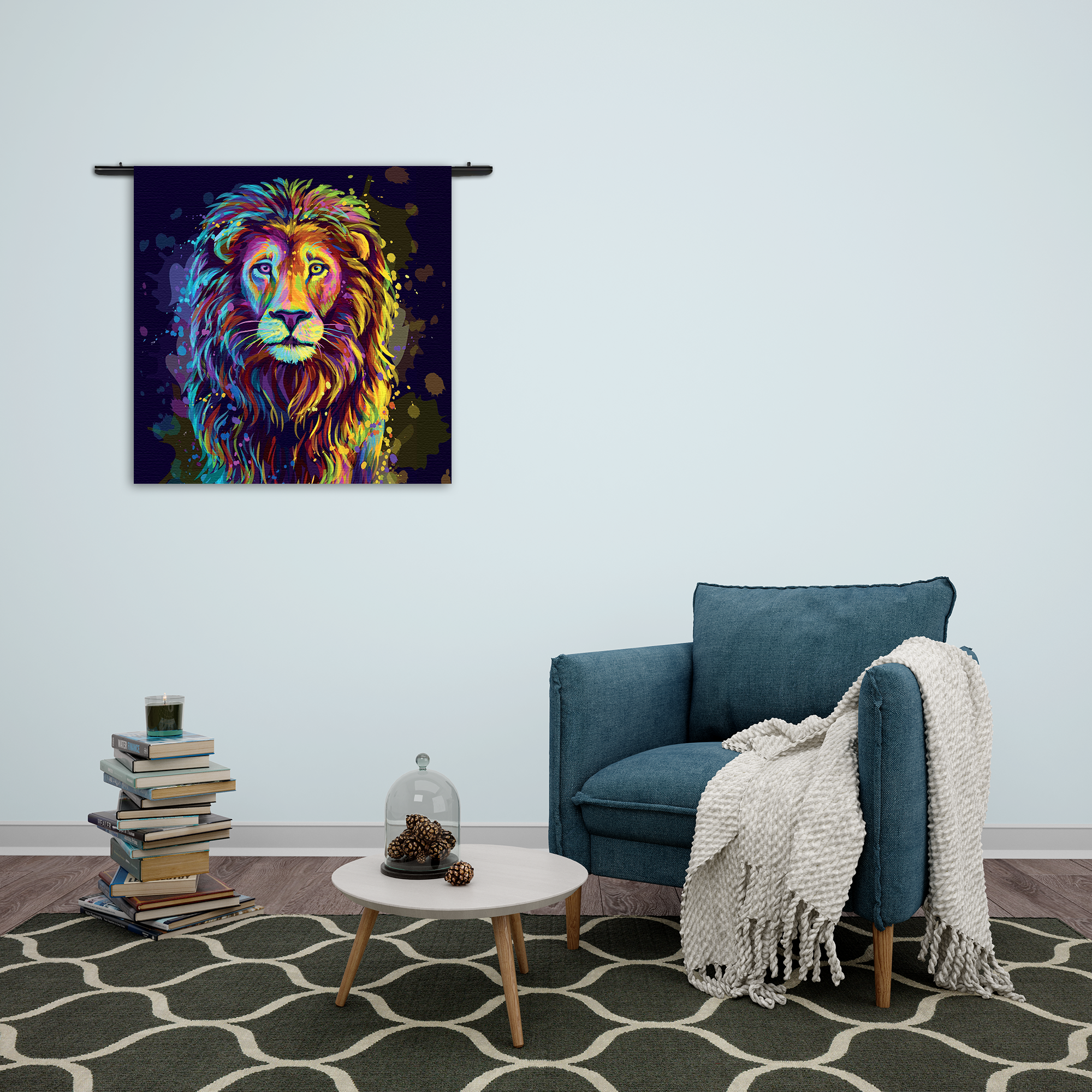 Template_Vierkant_Rond_Dieren_64-2 Wandkleed Colored Lion Rechthoek Vierkant Template Vierkant Rond Dieren 64 2