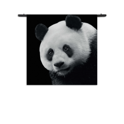 Wandkleed Pandabeer Zwart Wit 02 Rechthoek Vierkant