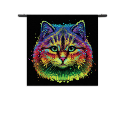 Wandkleed Colored Cat Rechthoek Vierkant