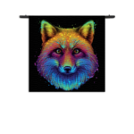 Wandkleed Colored Wolf Rechthoek Vierkant