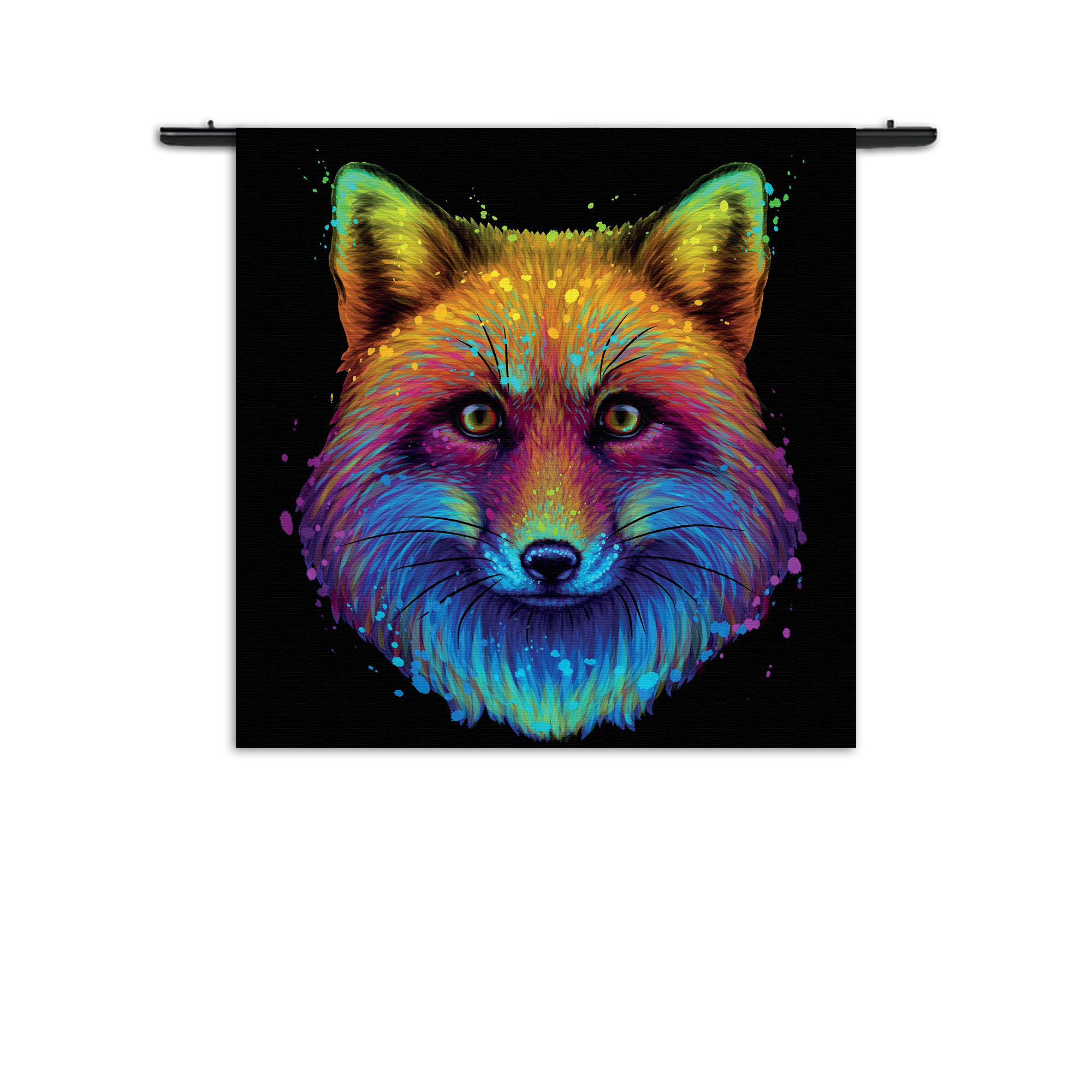 Wandkleed Colored Wolf Rechthoek Vierkant