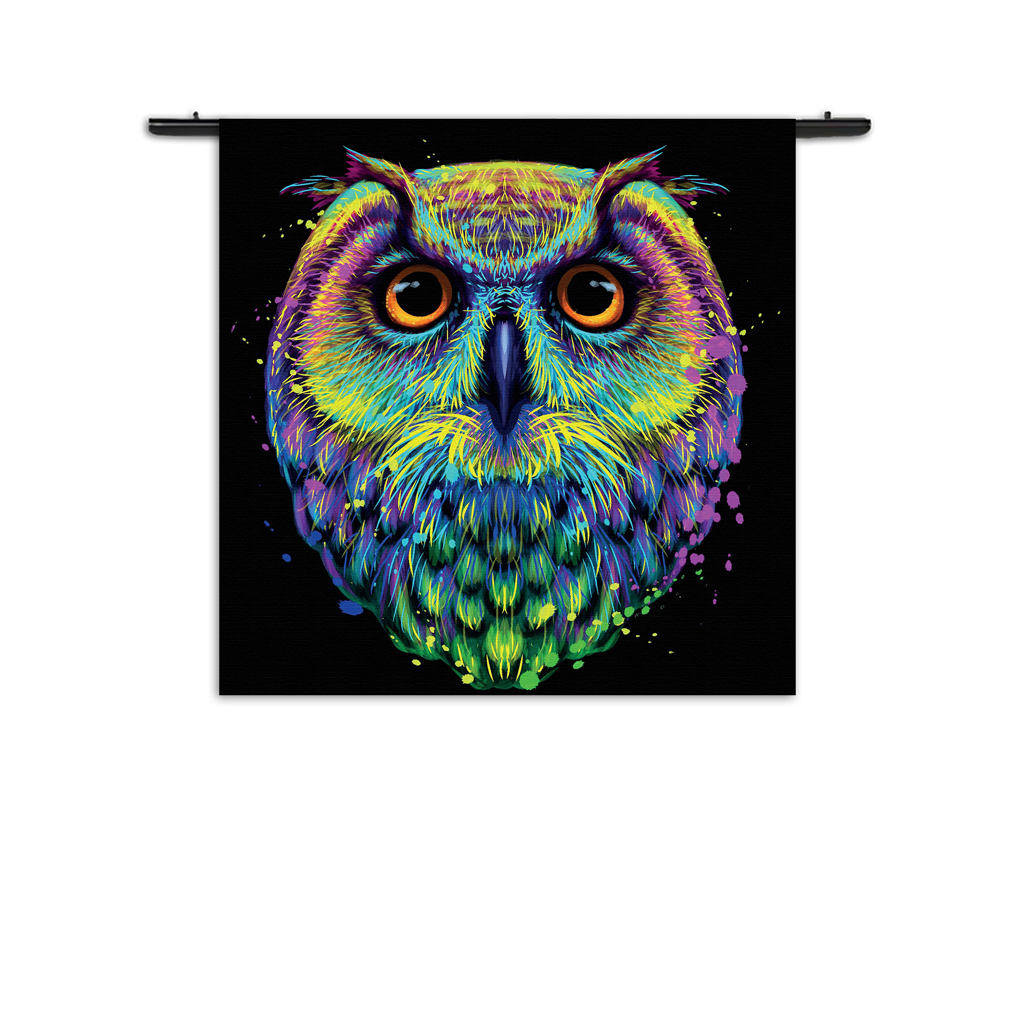 Wandkleed Colored Owl 01 Rechthoek Vierkant