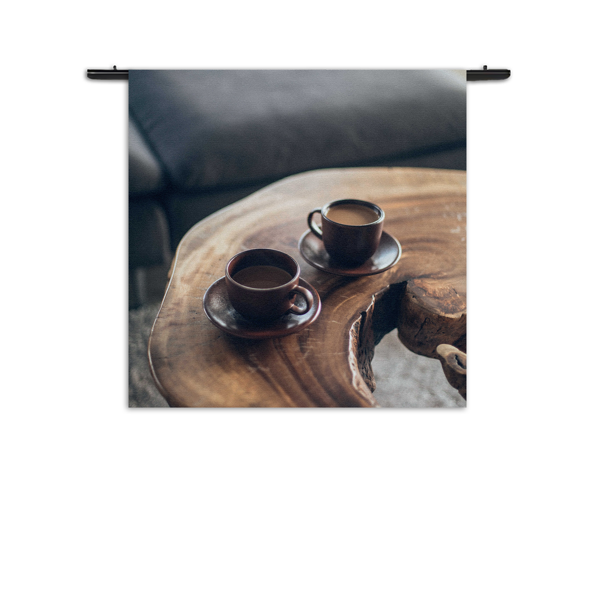 Wandkleed Kopjes Koffie op Tafel Rechthoek Vierkant