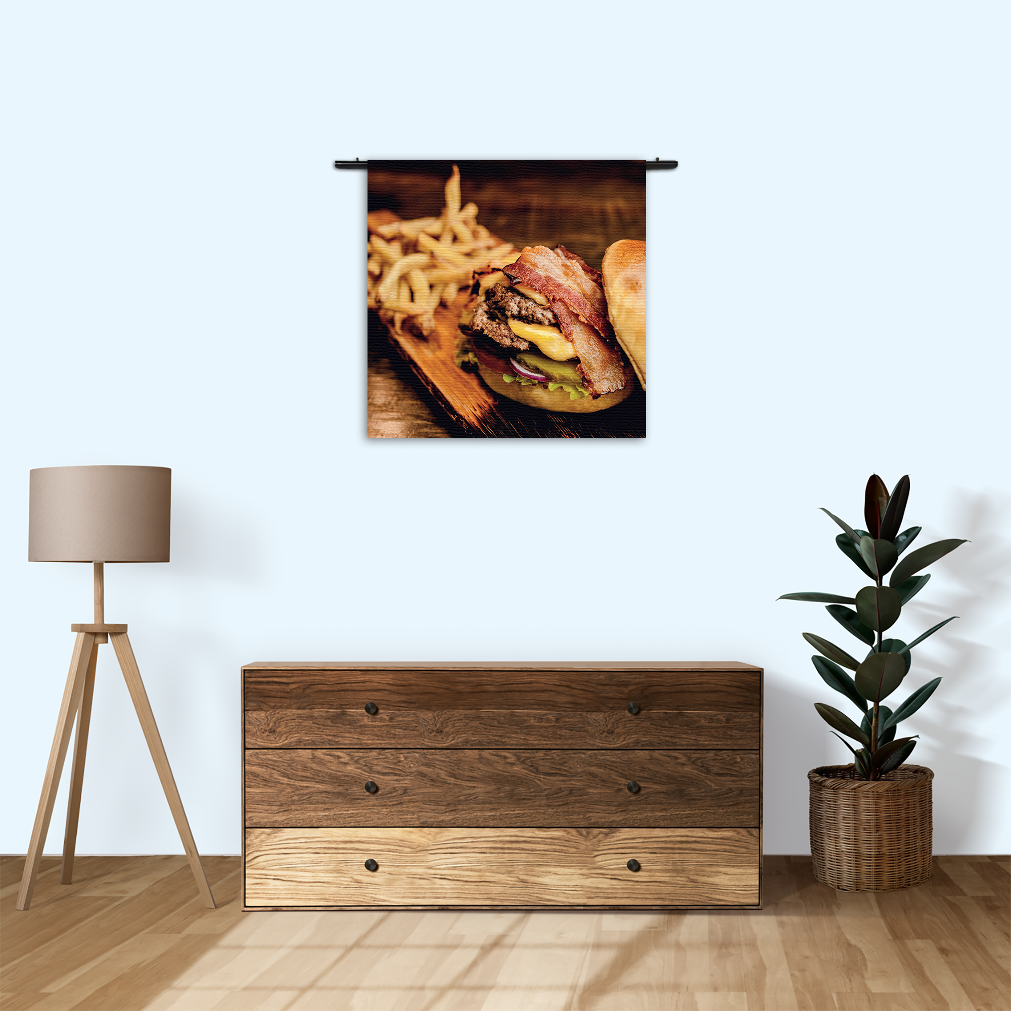 Wandkleed Burger Plank Rechthoek Vierkant Template Vierkant Rond Eten En Drinken 24 3