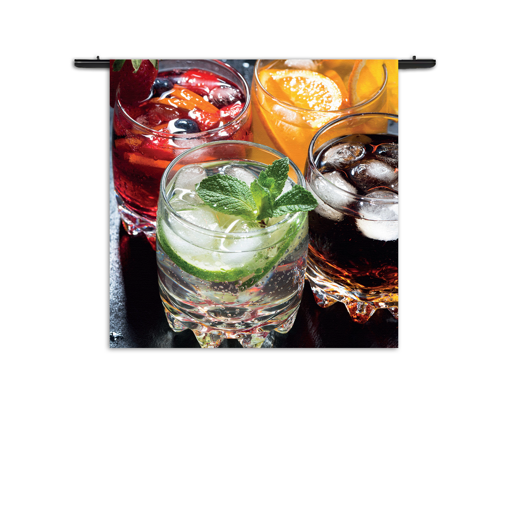 Wandkleed Cocktails Rechthoek Vierkant