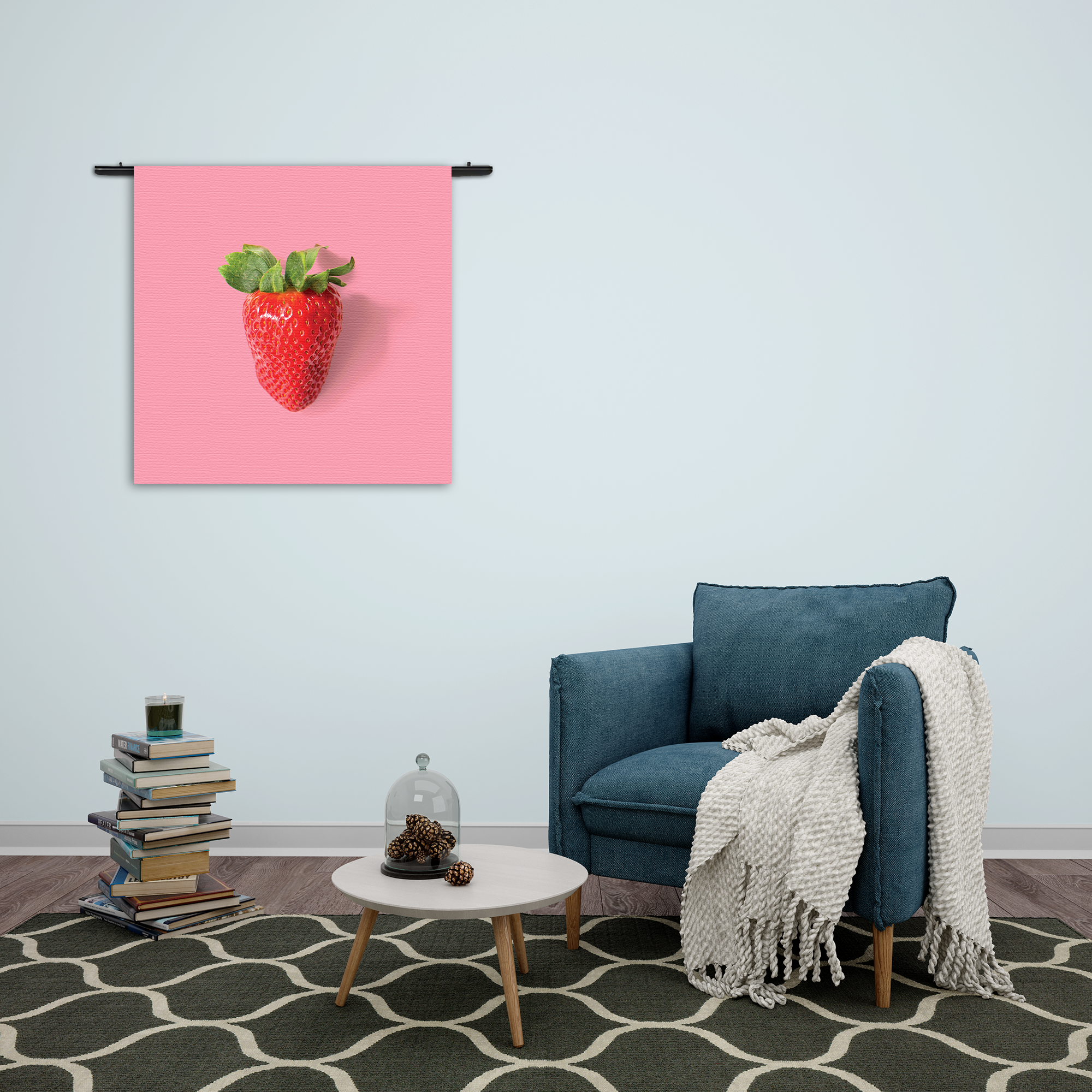 Wandkleed Strawberry Rechthoek Vierkant Template Vierkant Rond Eten En Drinken 4 2