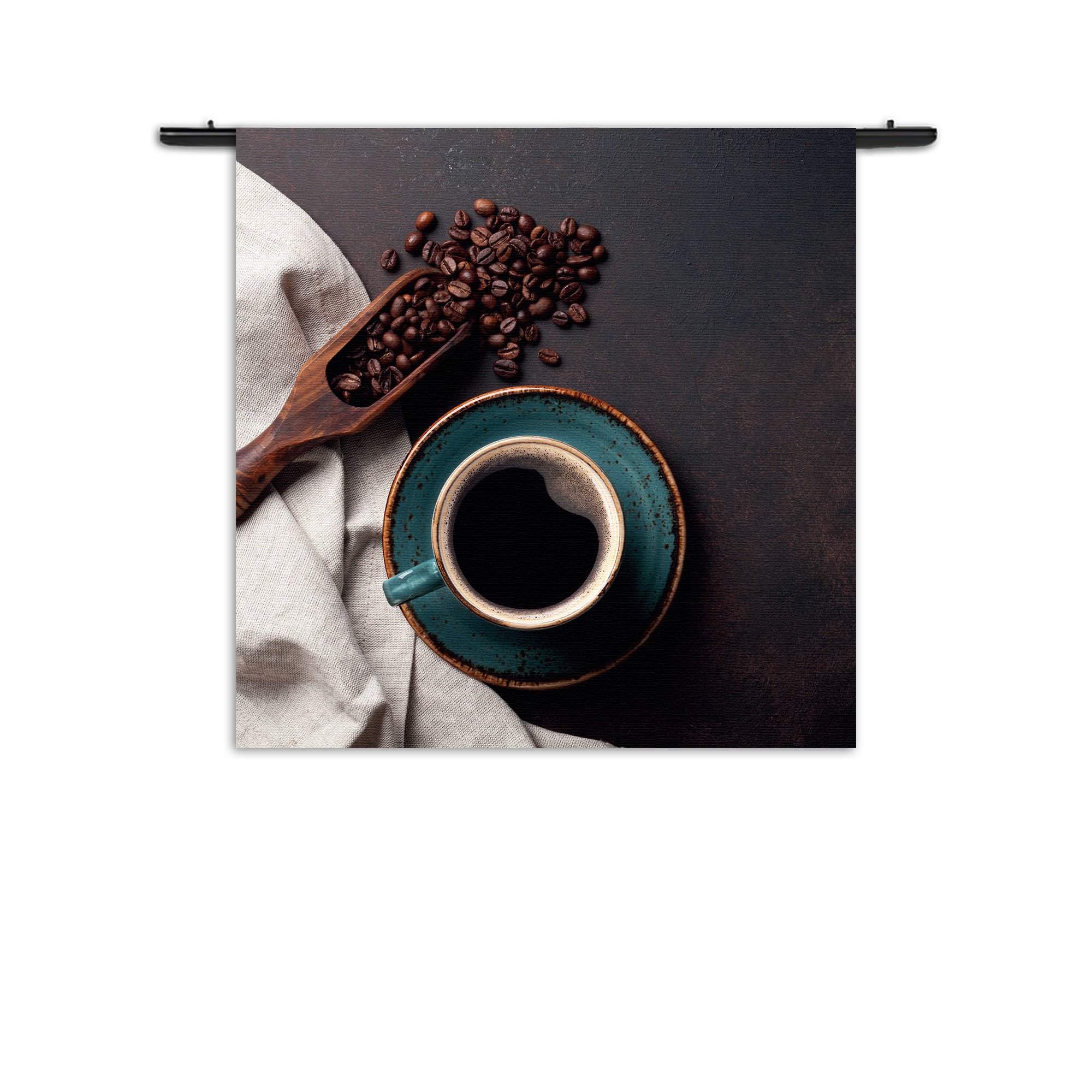 Wandkleed Koffiebonen met Kop koffie Rechthoek Vierkant