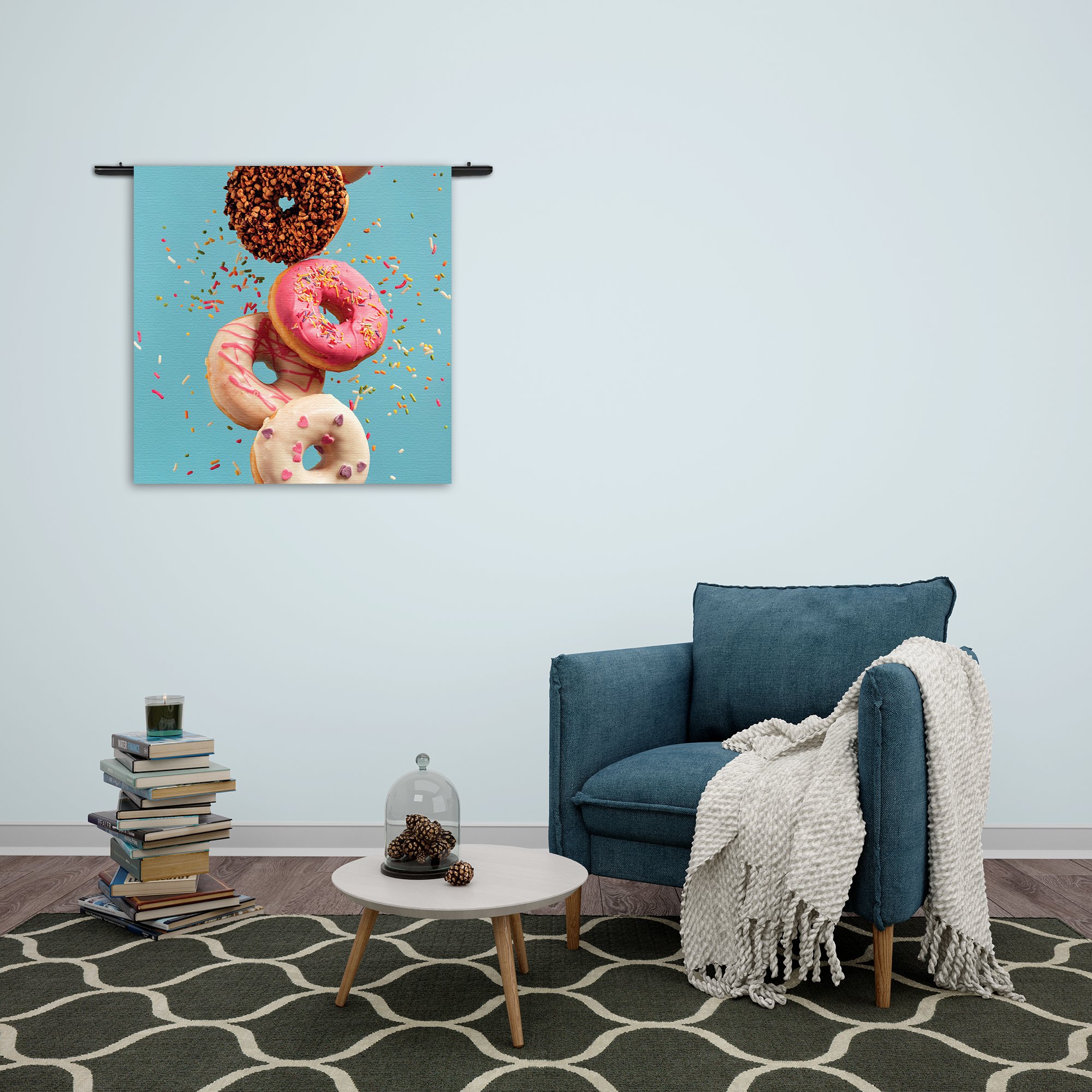 Wandkleed Donuts Rechthoek Vierkant Template Vierkant Rond Eten En Drinken 48 2