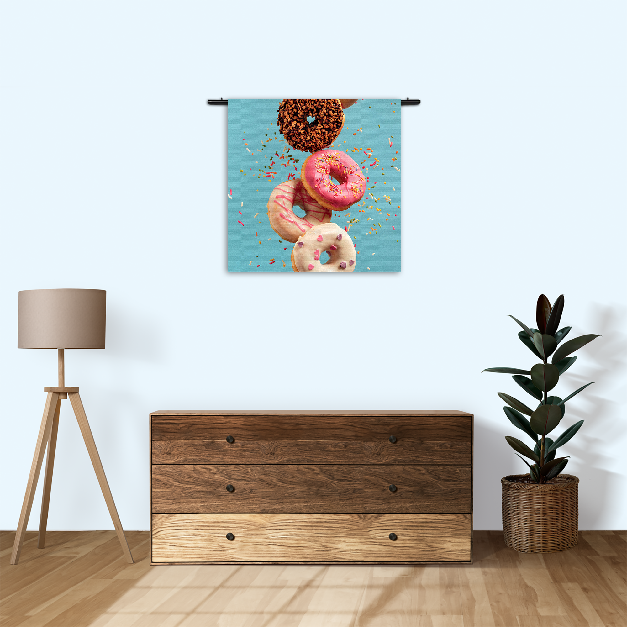 Wandkleed Donuts Rechthoek Vierkant Template Vierkant Rond Eten En Drinken 48 3