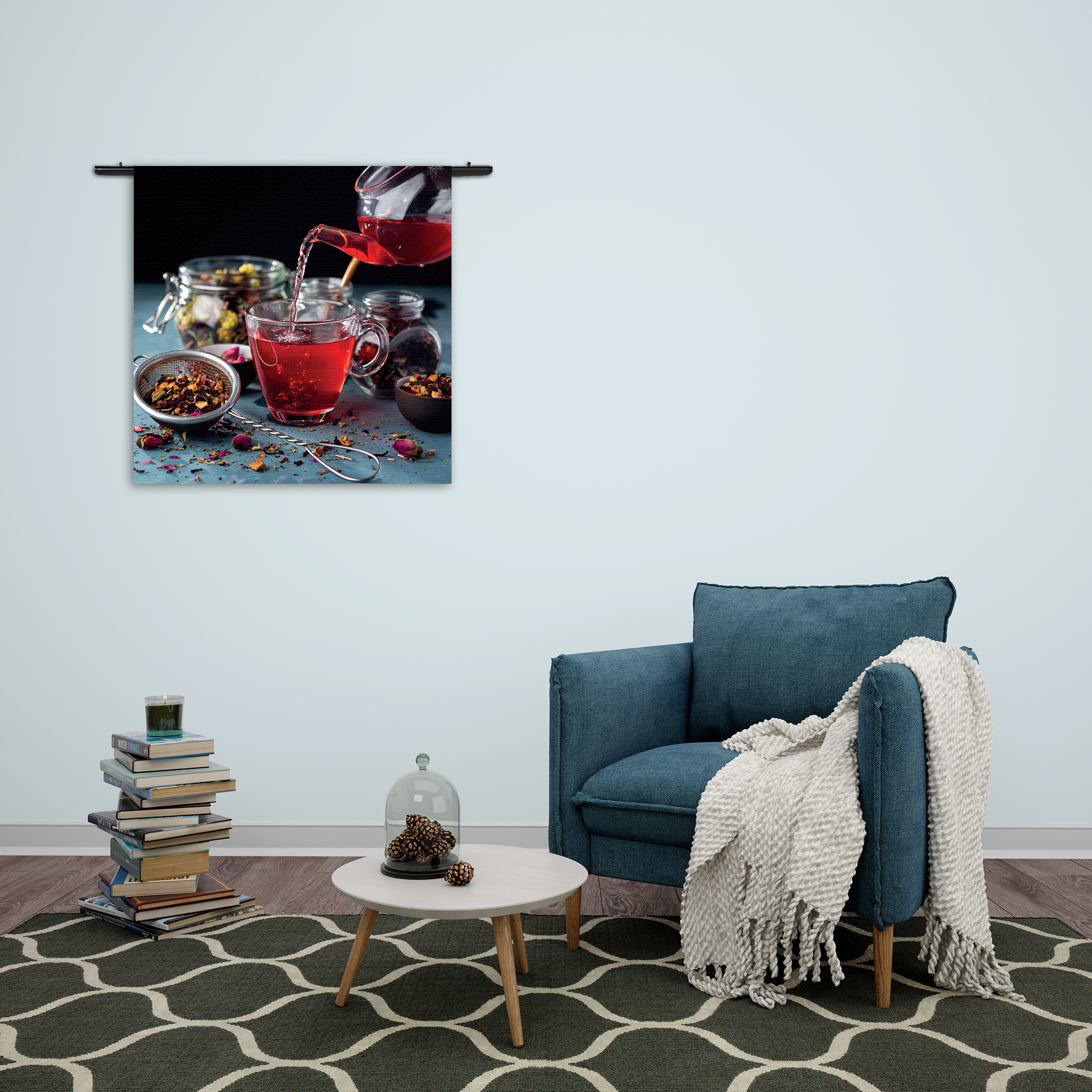 Wandkleed Thee met Specerijen Rechthoek Vierkant Template Vierkant Rond Eten En Drinken 58 2