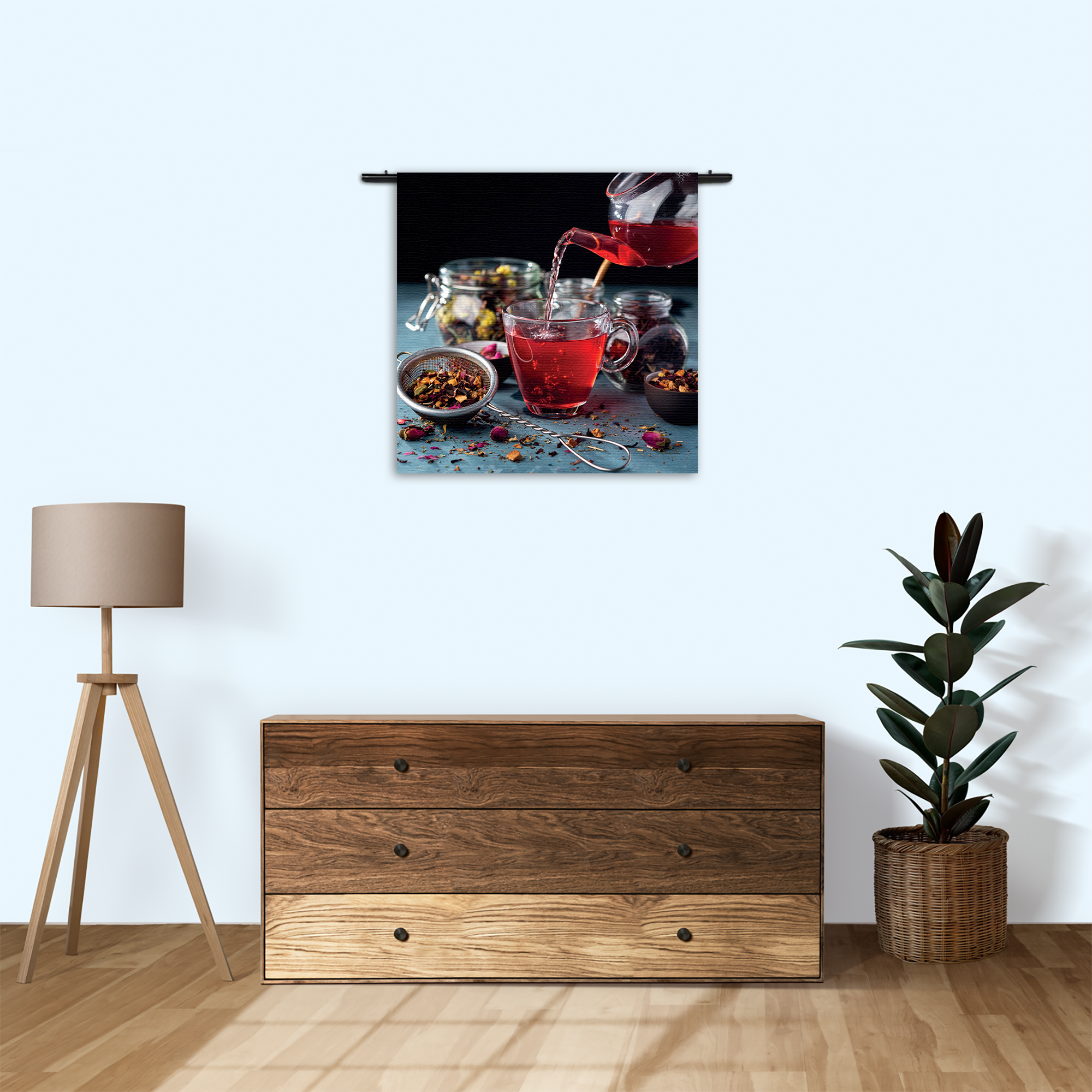 Wandkleed Thee met Specerijen Rechthoek Vierkant Template Vierkant Rond Eten En Drinken 58 3