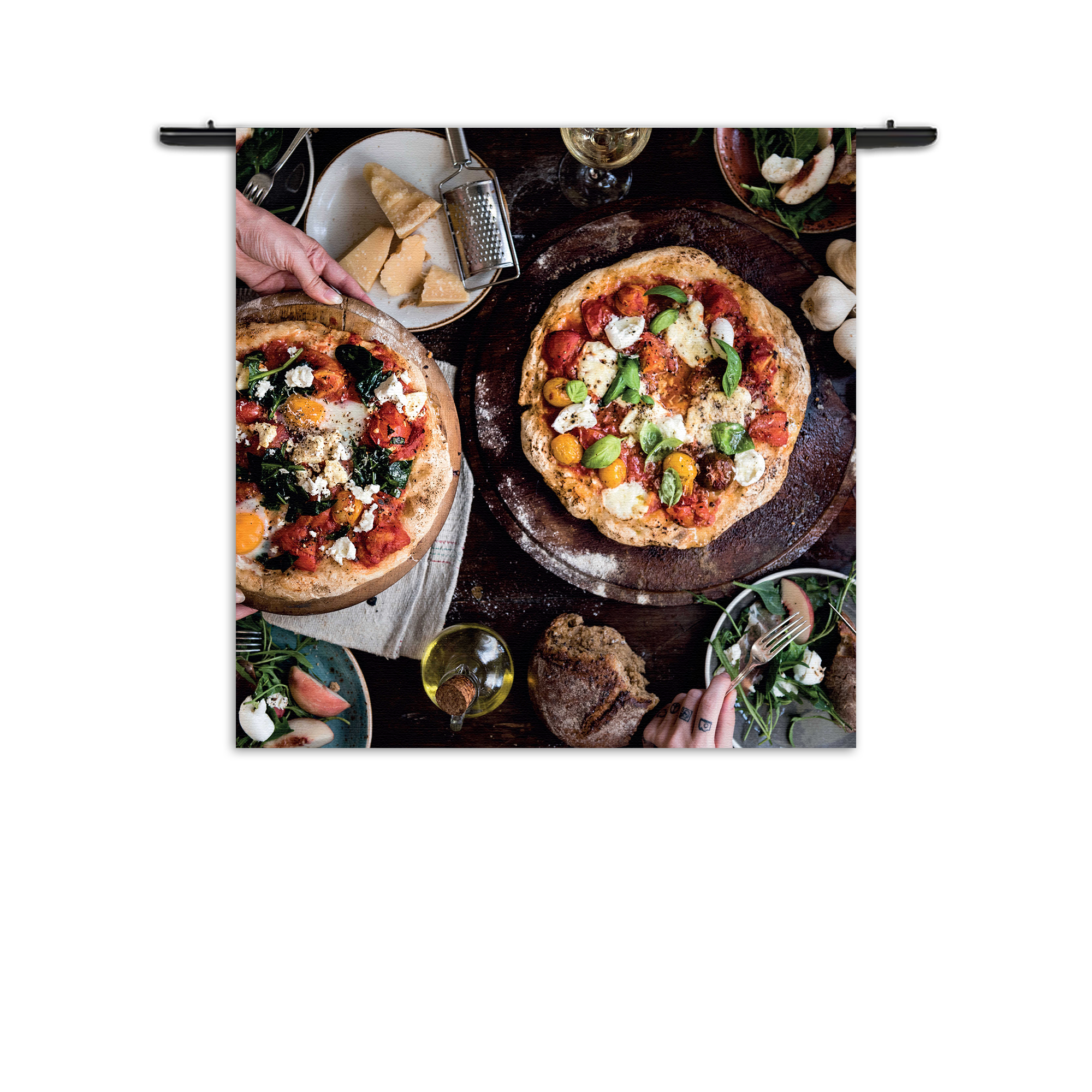 Wandkleed Italiaans Restaurant Rechthoek Vierkant