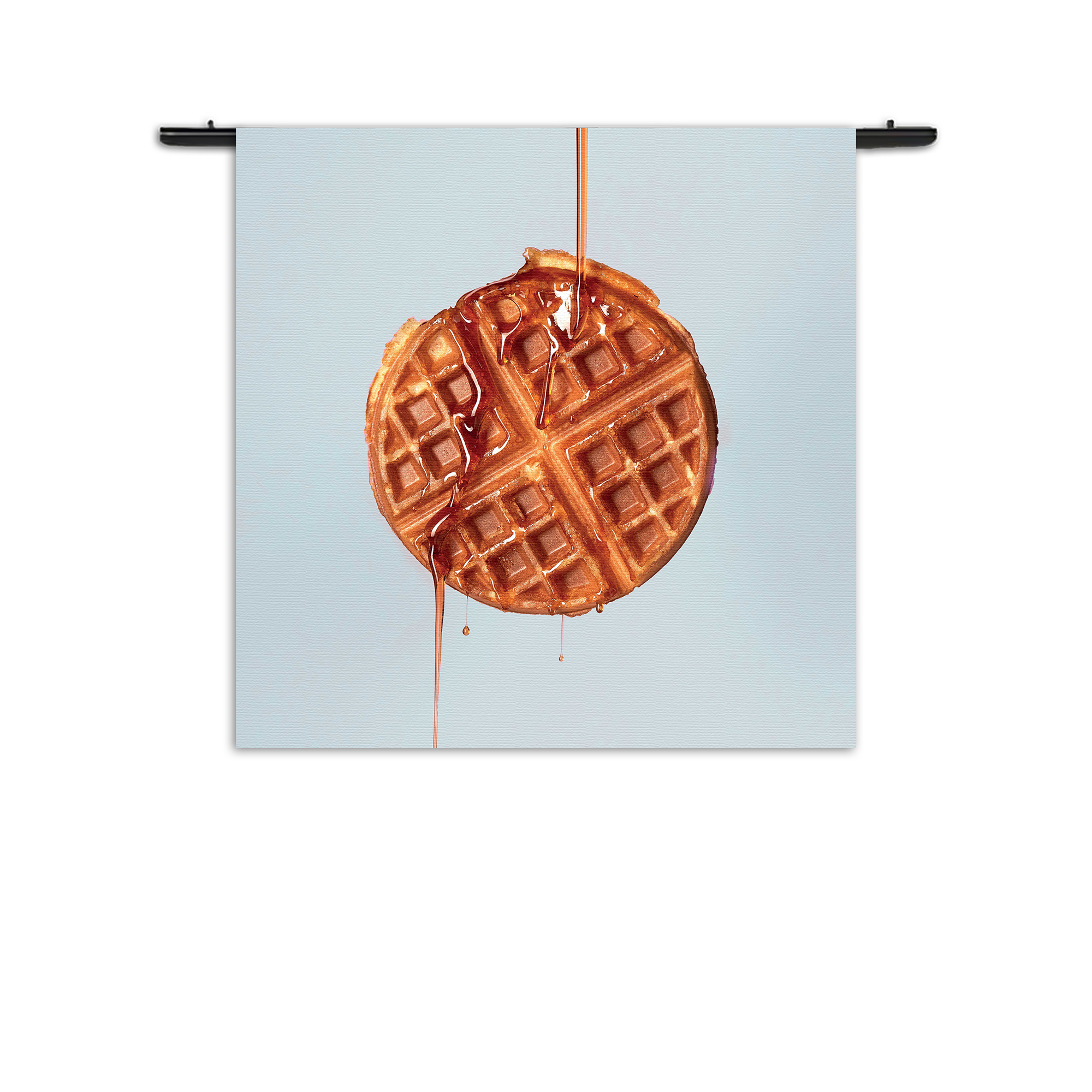 Wandkleed Wafel met Karamelsaus Rechthoek Vierkant