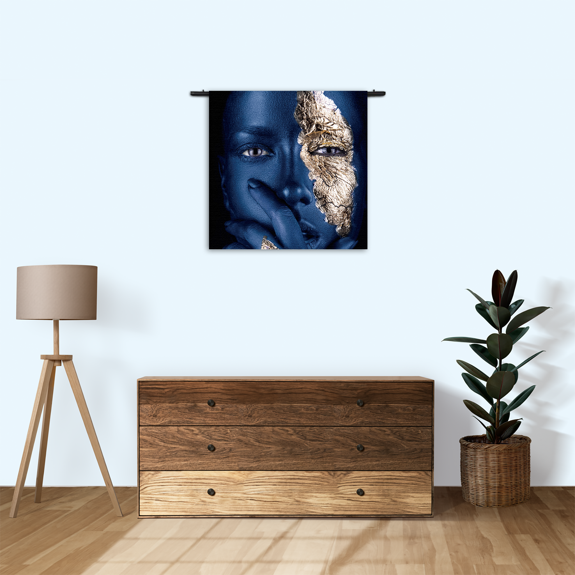 Wandkleed Golden Whoman 01 Rechthoek Vierkant Template Vierkant Rond Lifestyle 12 3