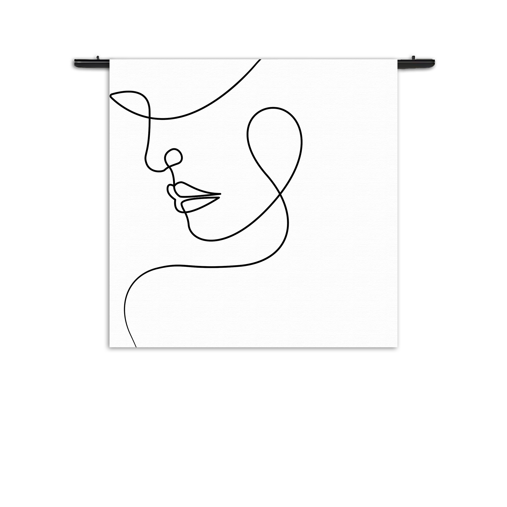 Wandkleed De Golvende Dikke Kaaklijn Rechthoek Vierkant