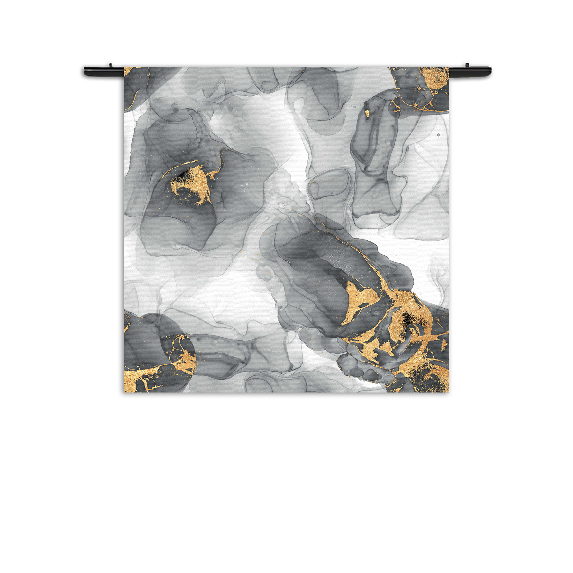 Wandkleed Abstract Marmer Look Grijs met Goud 04 Rechthoek Vierkant