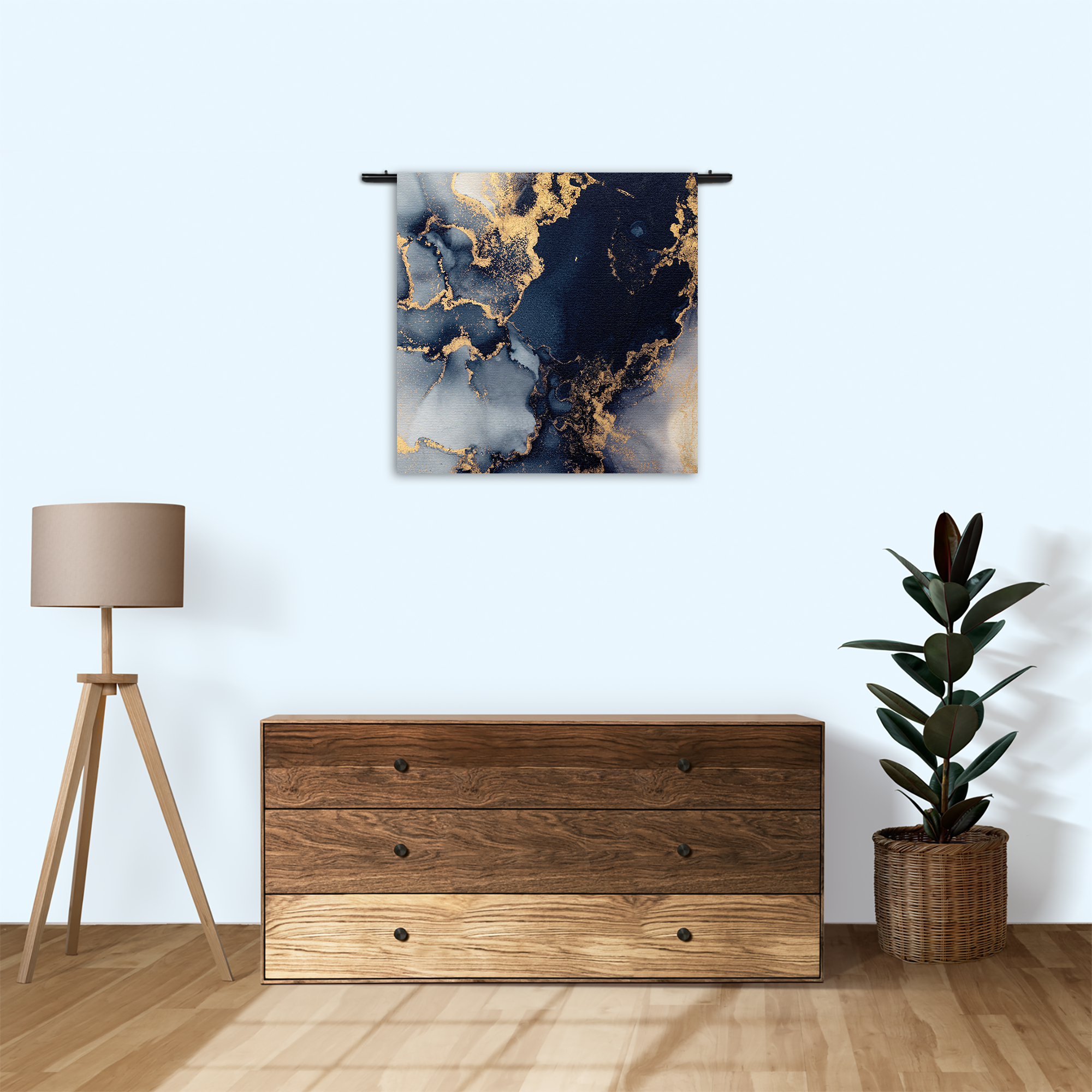 Wandkleed Marmer Look Chique Donker Blauwtinten met Goud 02 Rechthoek Vierkant Template Vierkant Rond Marmer 31 3