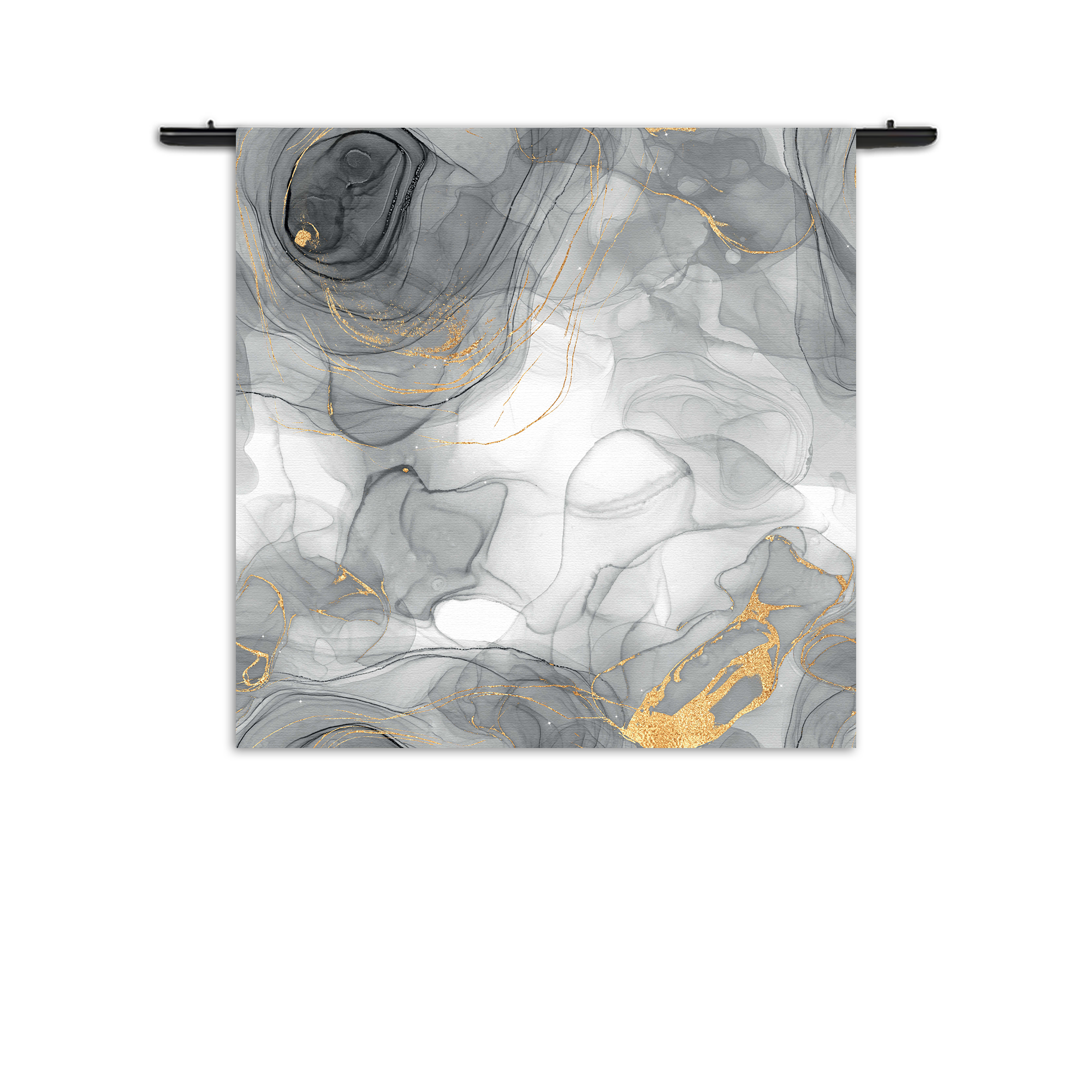 Wandkleed Abstract Marmer Look Grijs met Goud 01 Rechthoek Vierkant