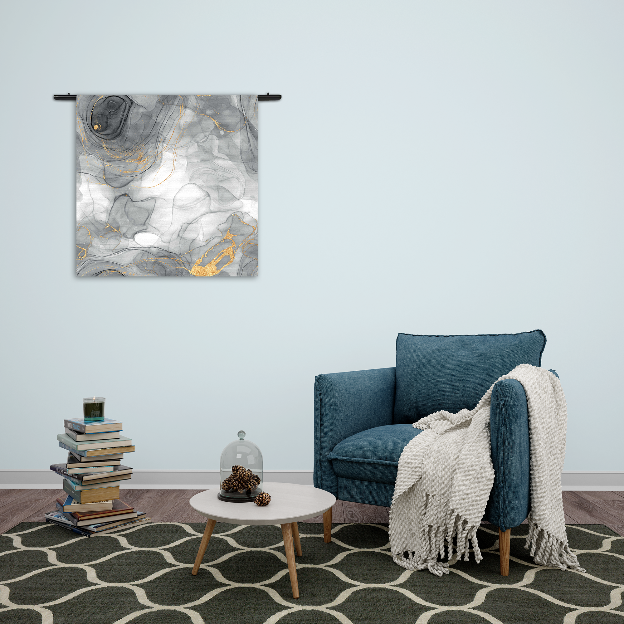 Wandkleed Abstract Marmer Look Grijs met Goud 01 Rechthoek Vierkant Template Vierkant Rond Marmer 7 2