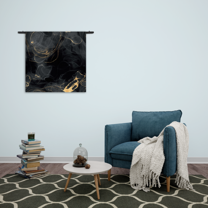 Wandkleed Abstract Marmer Look Zwart met Goud 01 Rechthoek Vierkant Template Vierkant Rond Marmer 8 2