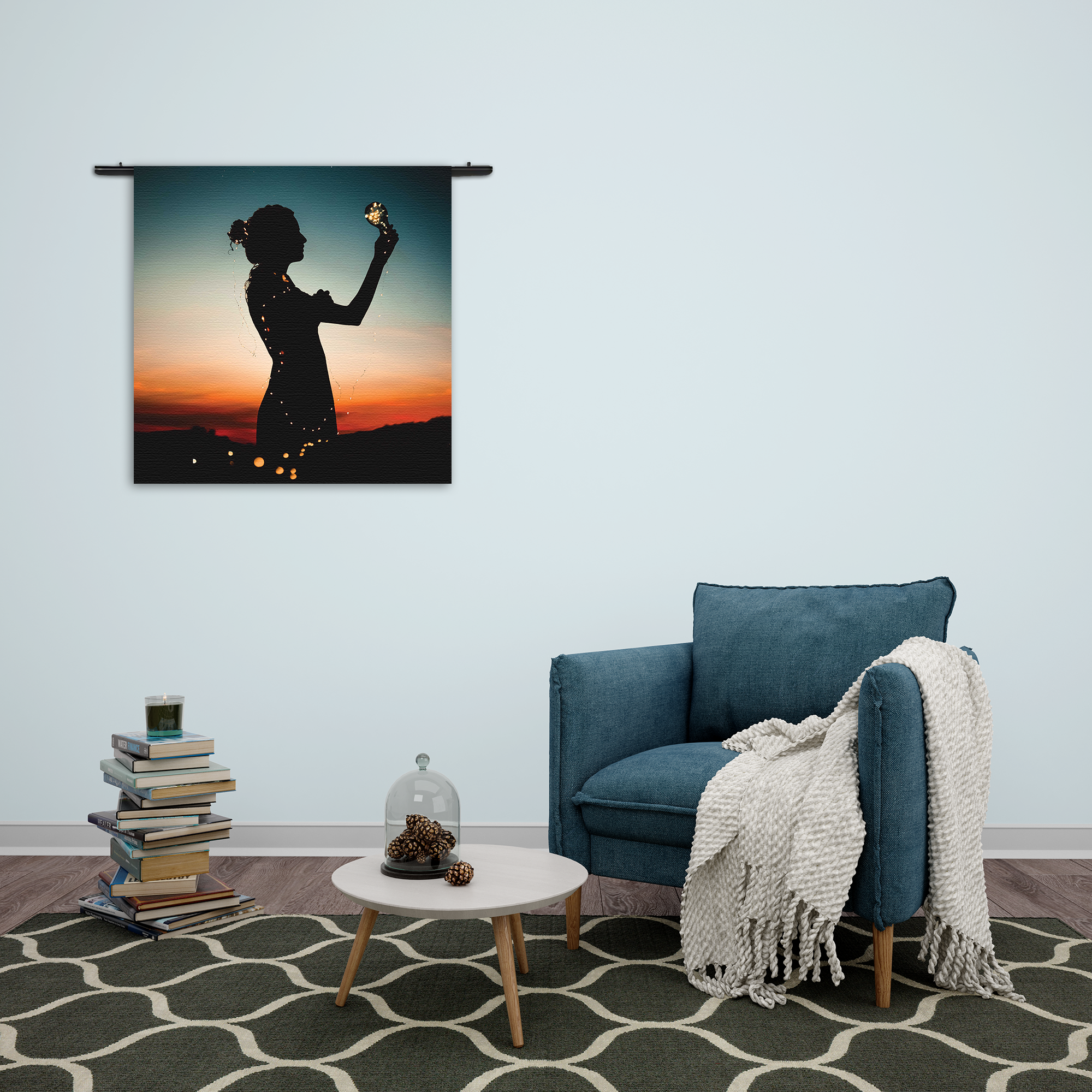 Wandkleed Het Hoopvolle licht Rechthoek Vierkant Template Vierkant Rond Mensen 16 2