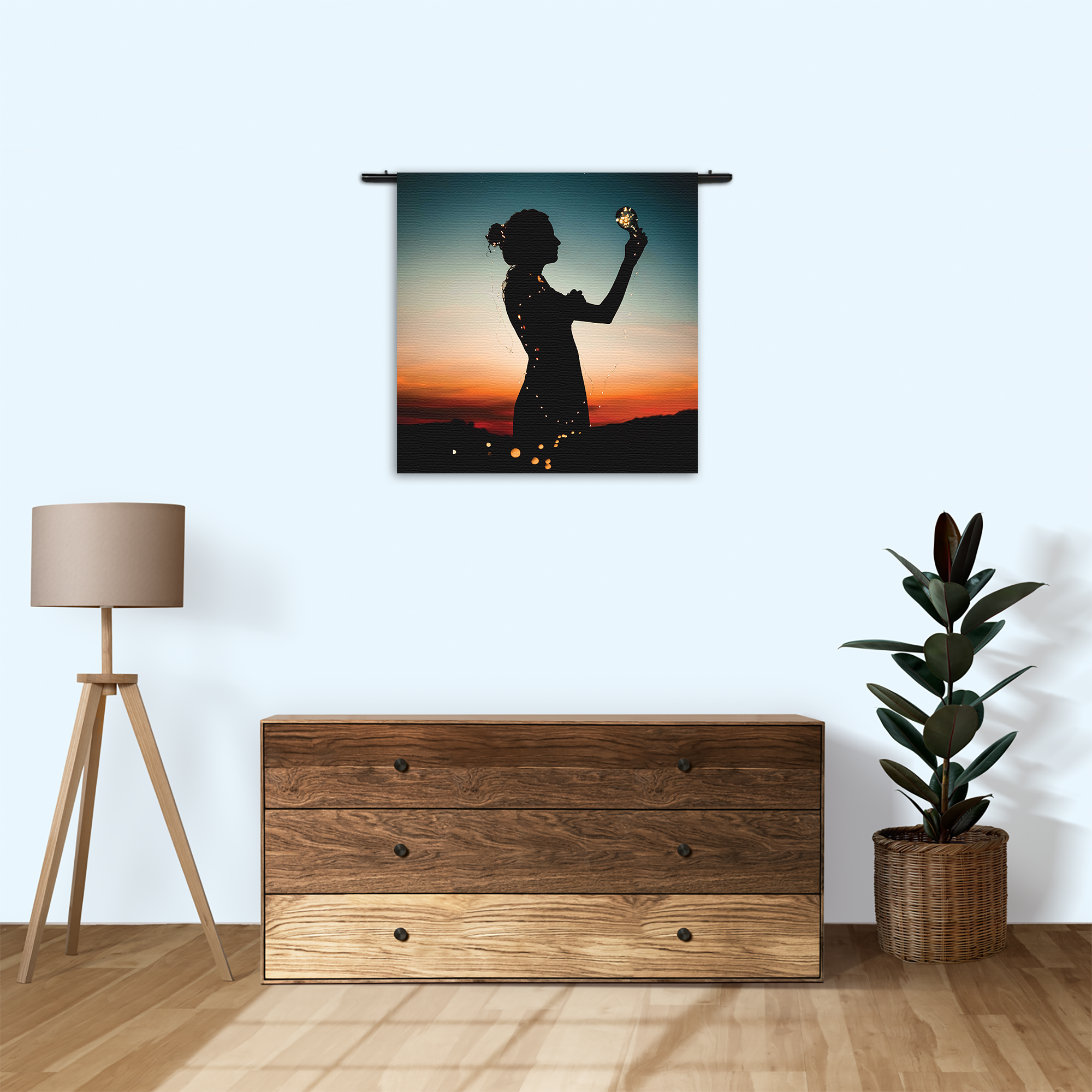 Wandkleed Het Hoopvolle licht Rechthoek Vierkant Template Vierkant Rond Mensen 16 3