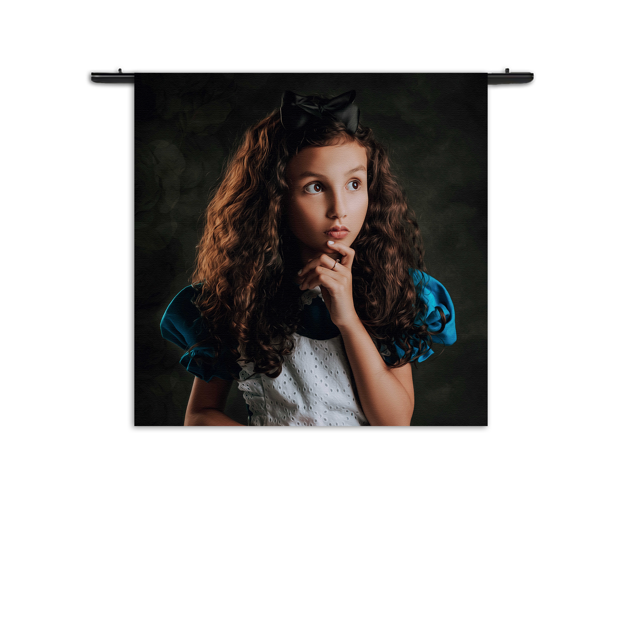 Wandkleed Mooi Jong meisje In Kledij Rechthoek Vierkant