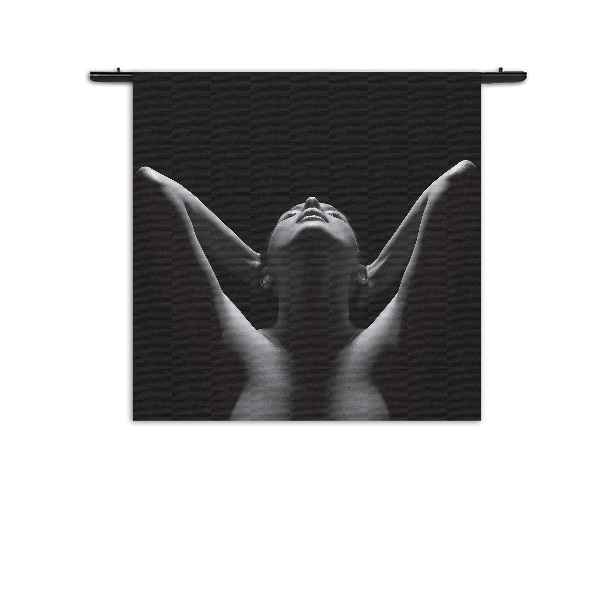 Wandkleed Mooie Vrouw met ontbloot Bovenlichaam Rechthoek Vierkant