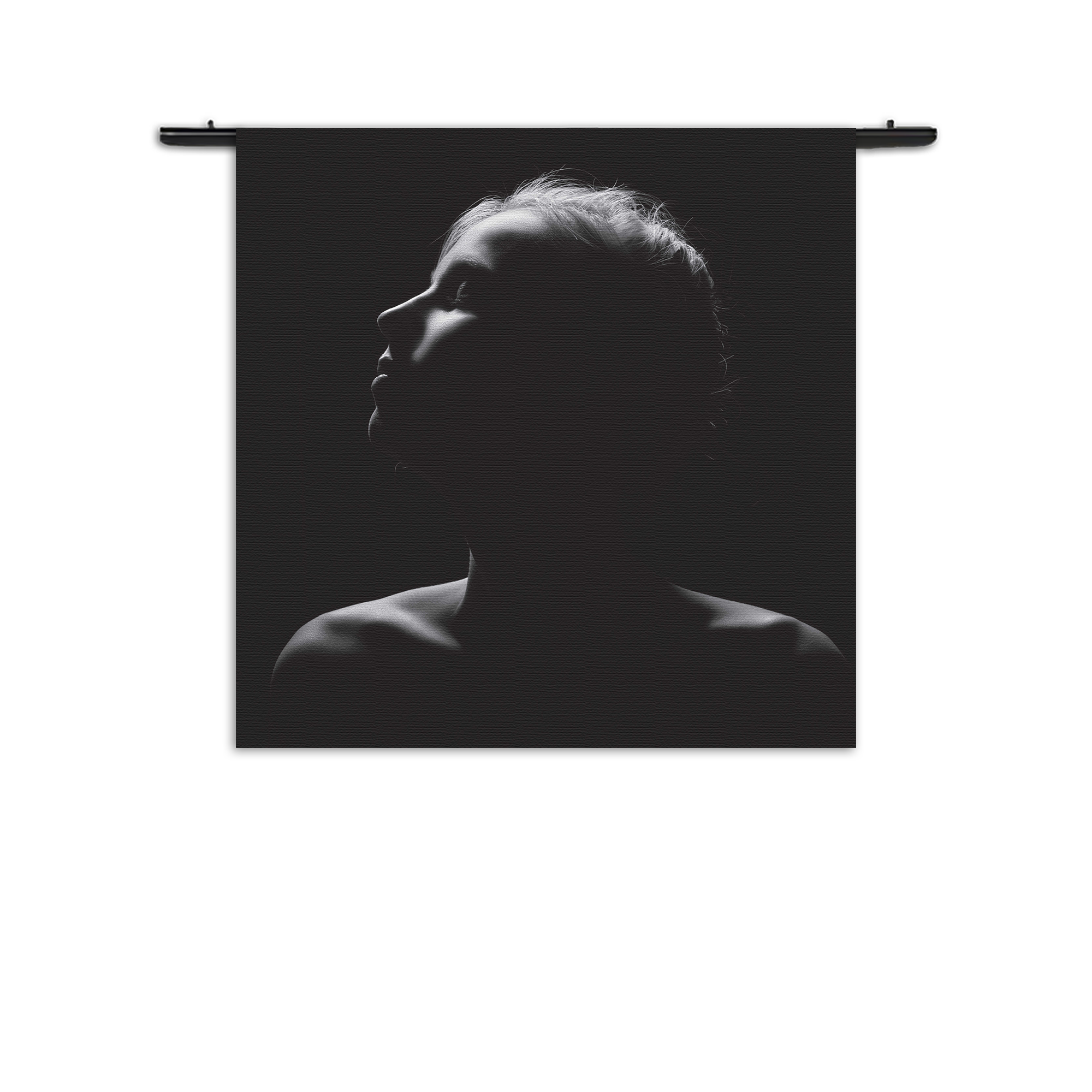 Wandkleed Mooie Vrouw Wegkijkend Rechthoek Vierkant