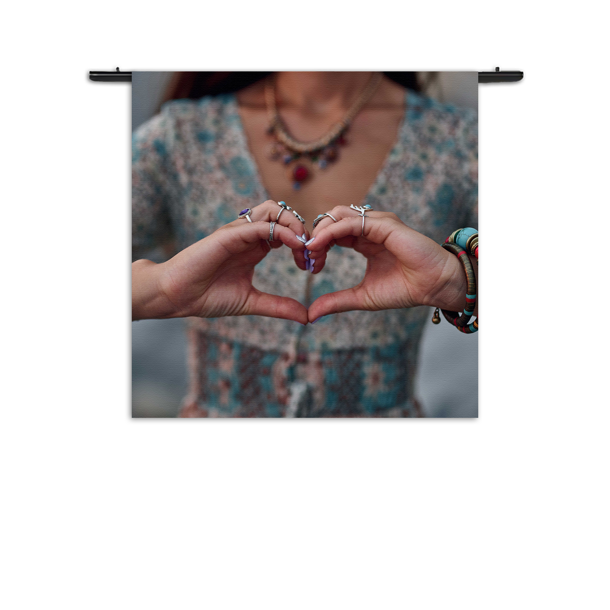 Wandkleed Liefde In Een Handgebaar Rechthoek Vierkant