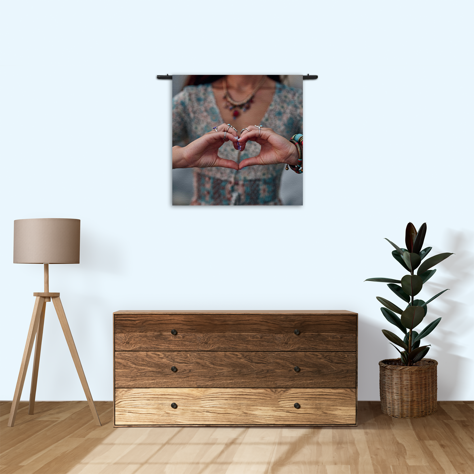 Wandkleed Liefde In Een Handgebaar Rechthoek Vierkant Template Vierkant Rond Mensen 42 3