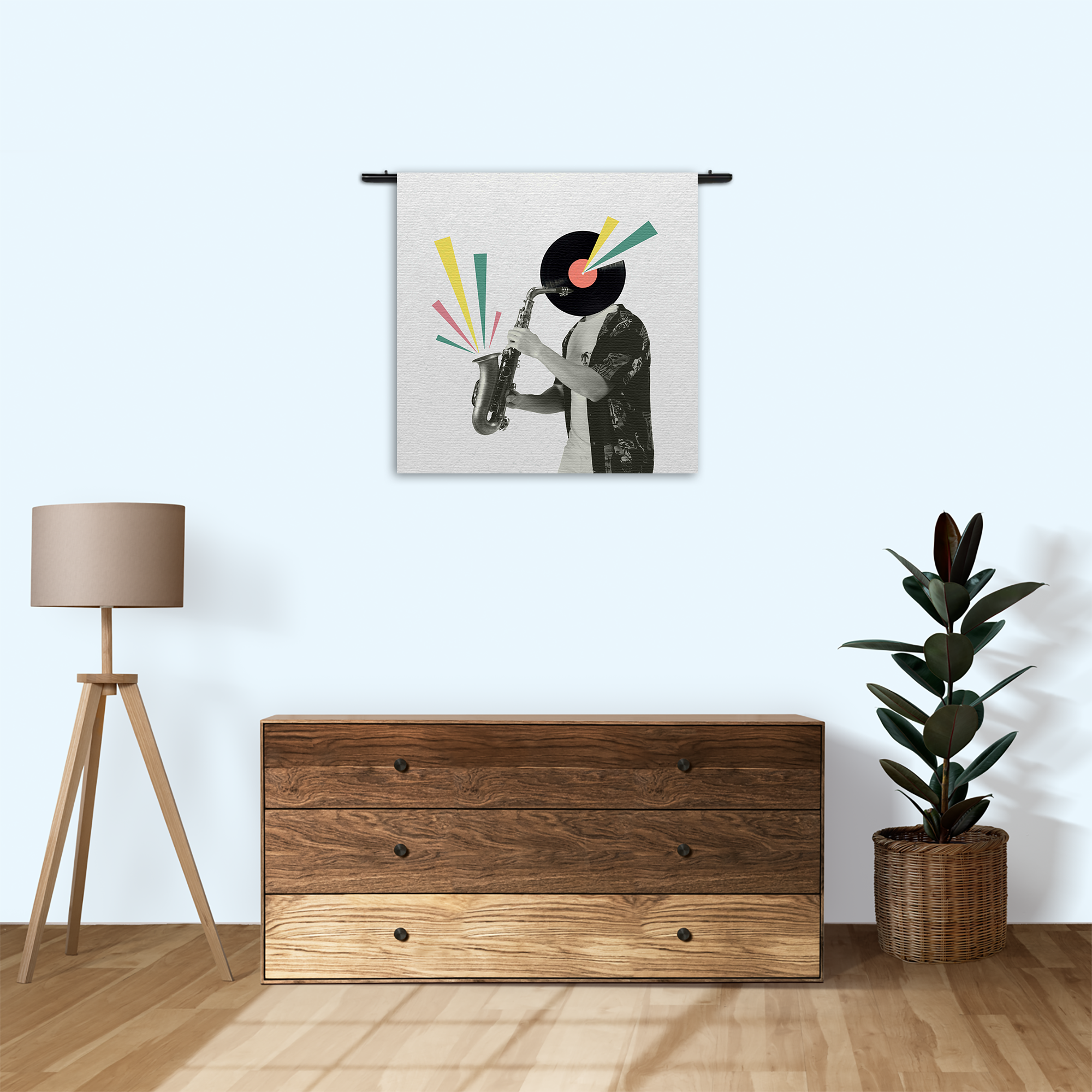 Template_Vierkant_Rond_Muziek_11-3 Wandkleed De saxofoon Rechthoek Vierkant Template Vierkant Rond Muziek 11 3